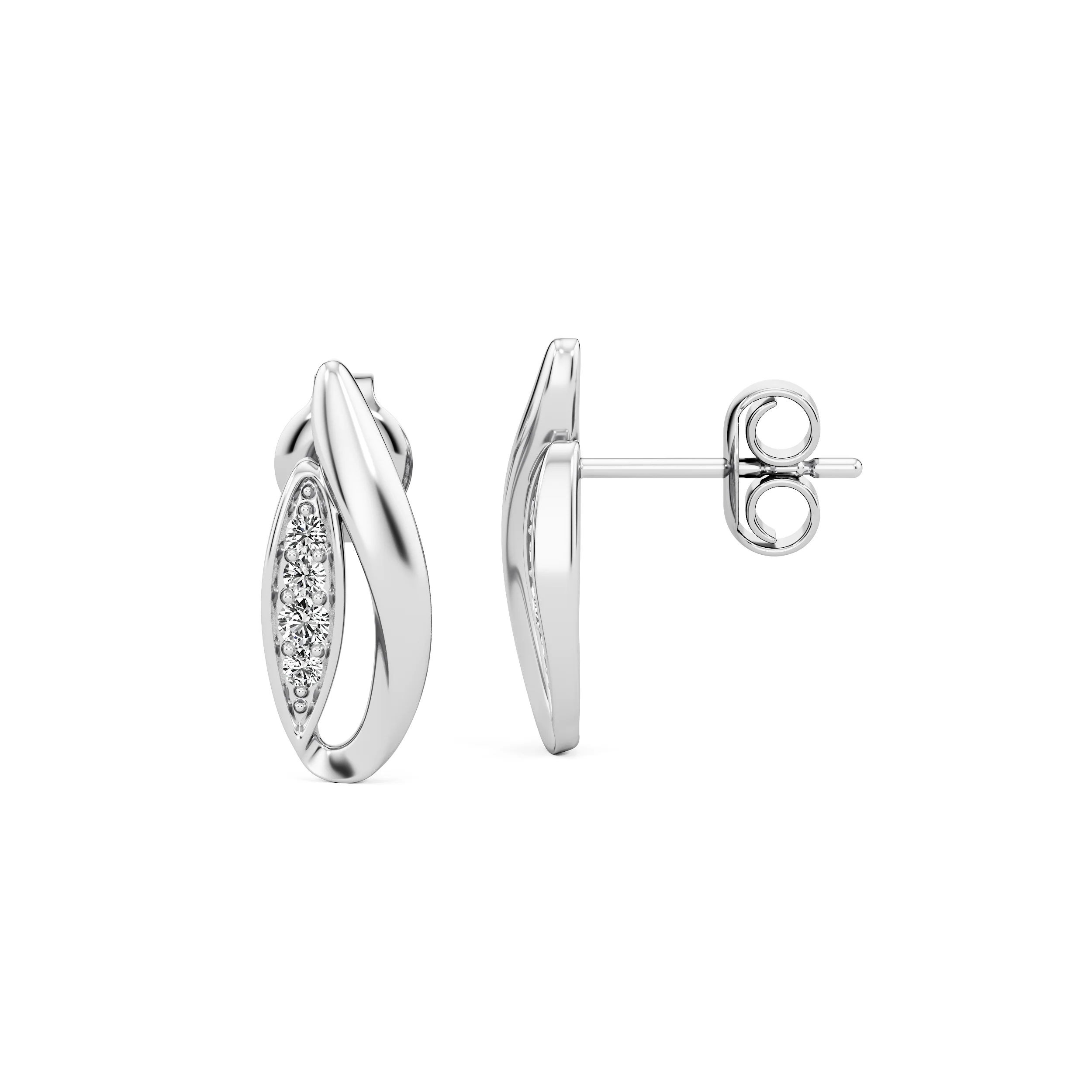 Crescent Sway Diamond Studs 3