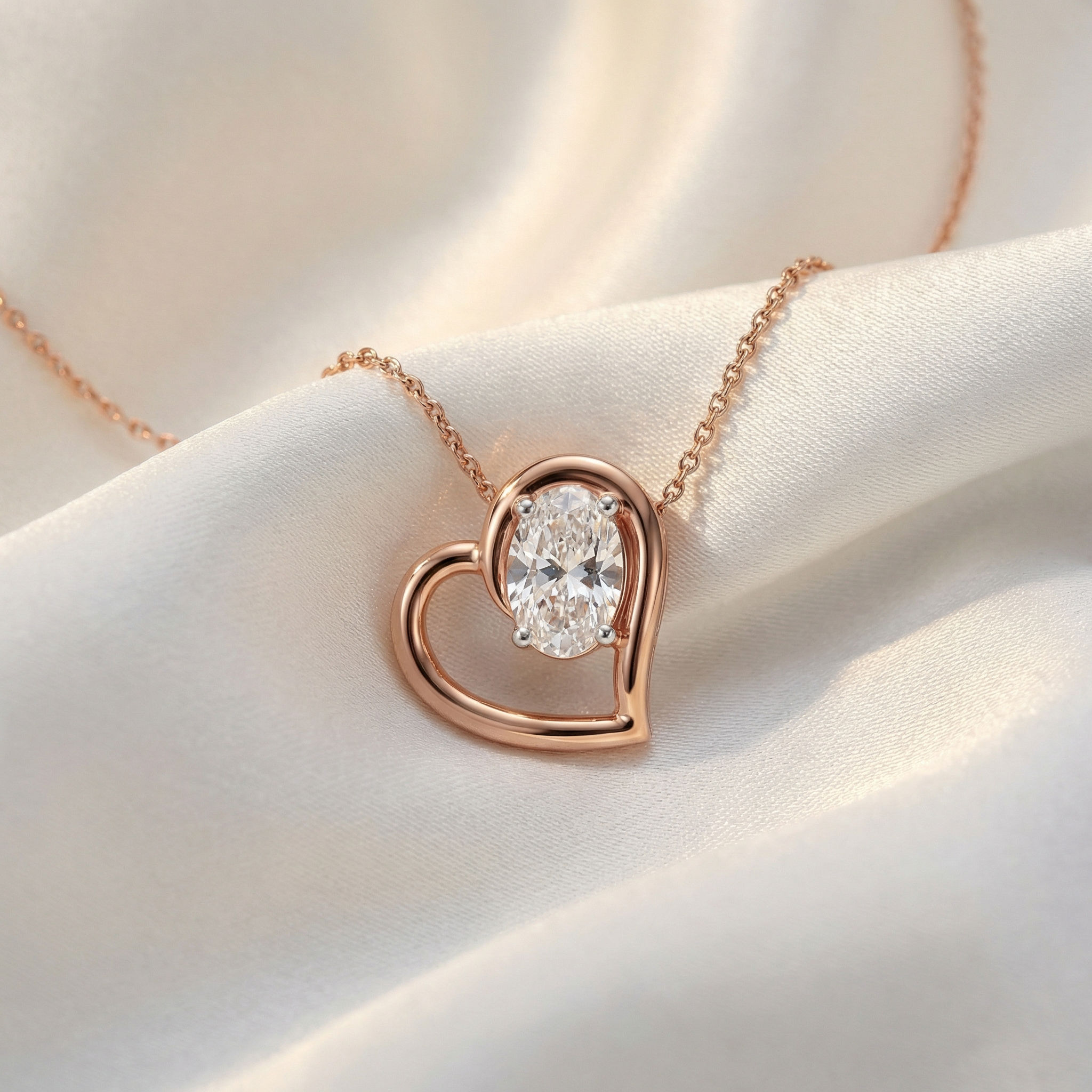 Open Heart Solitaire Pendant 2