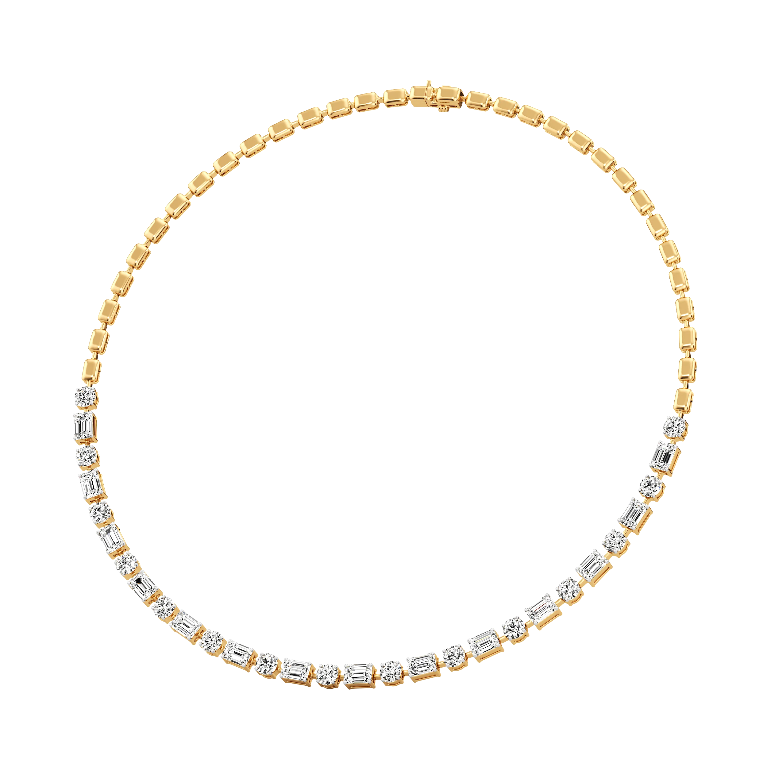 Prismatic Blocks Tennis Necklace 2