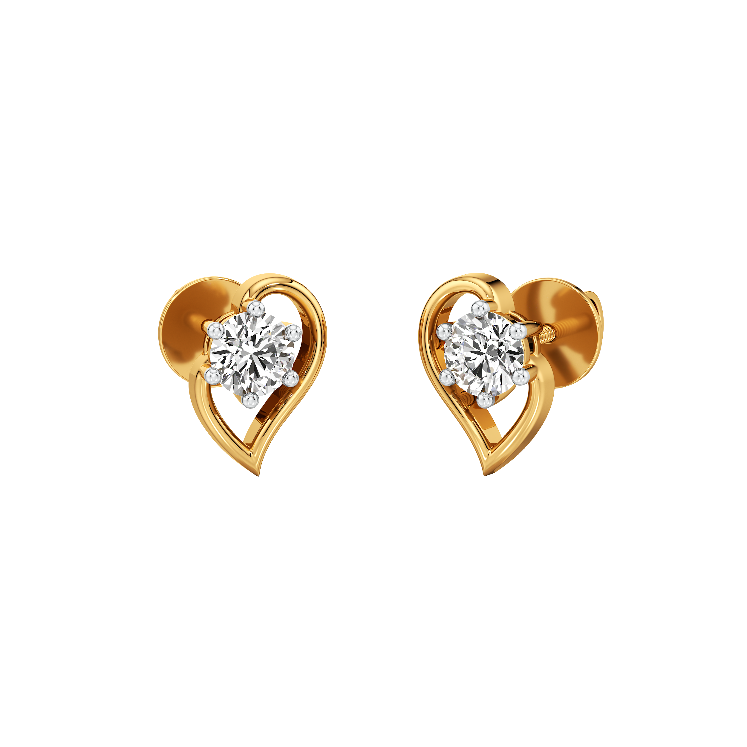 Heartline Solitaire Studs 0