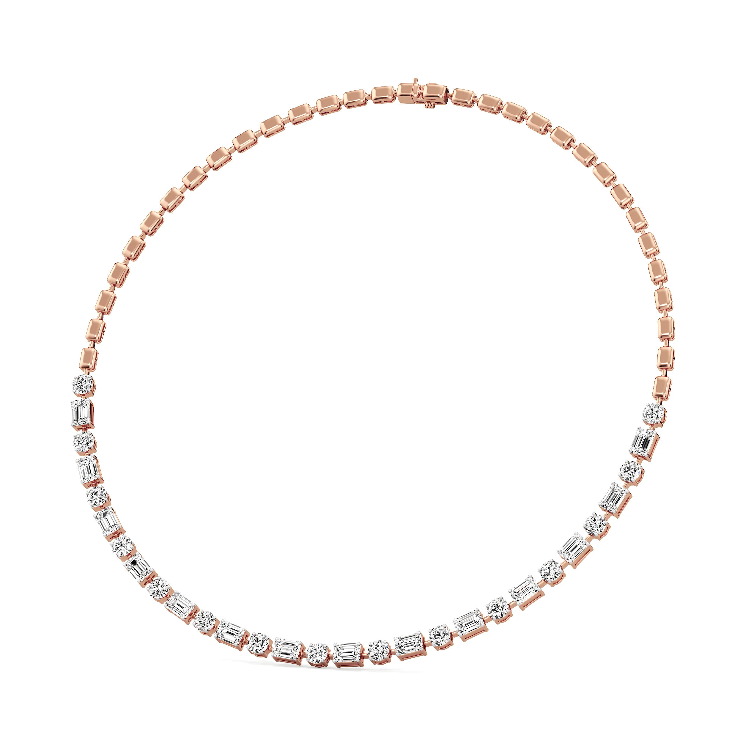 Prismatic Blocks Tennis Necklace 11