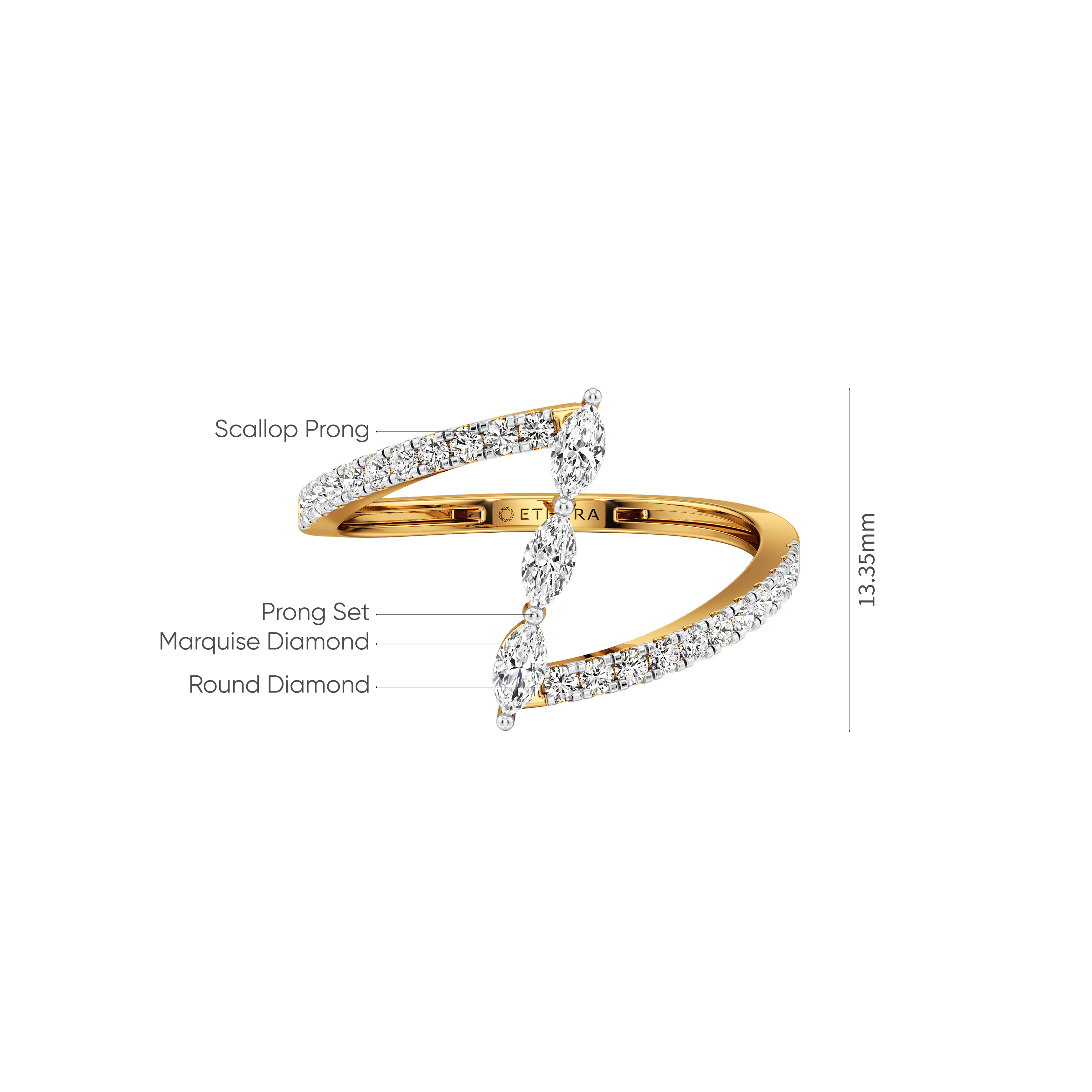 Marquise Arc Diamond Ring 6