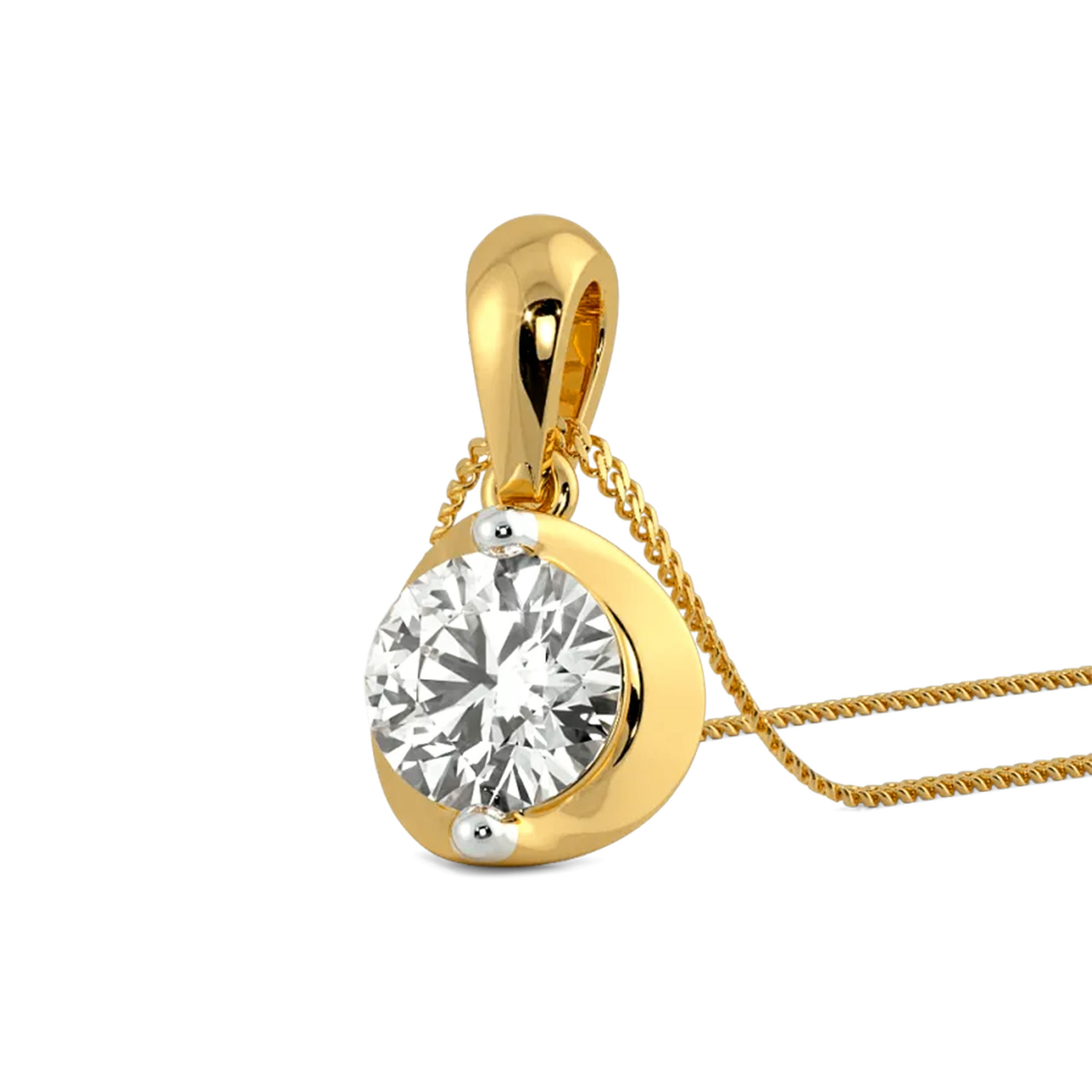 Crescent Solitaire Pendant 0