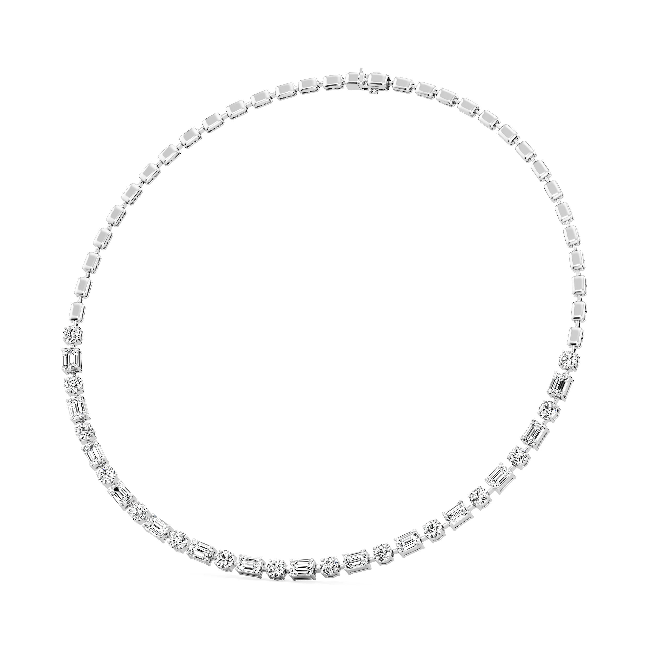 Prismatic Blocks Tennis Necklace 7