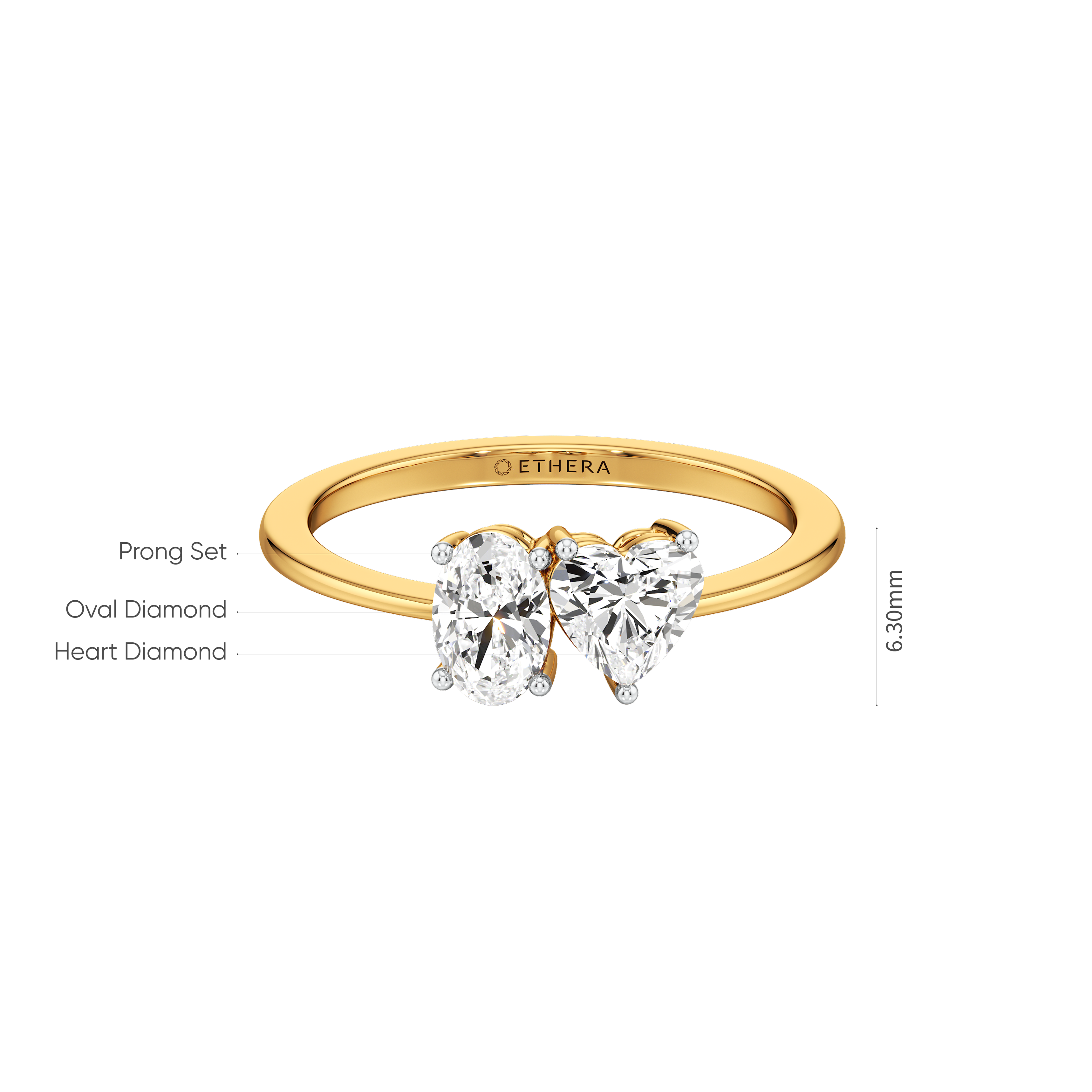 Heart & Oval Duo Ring 6