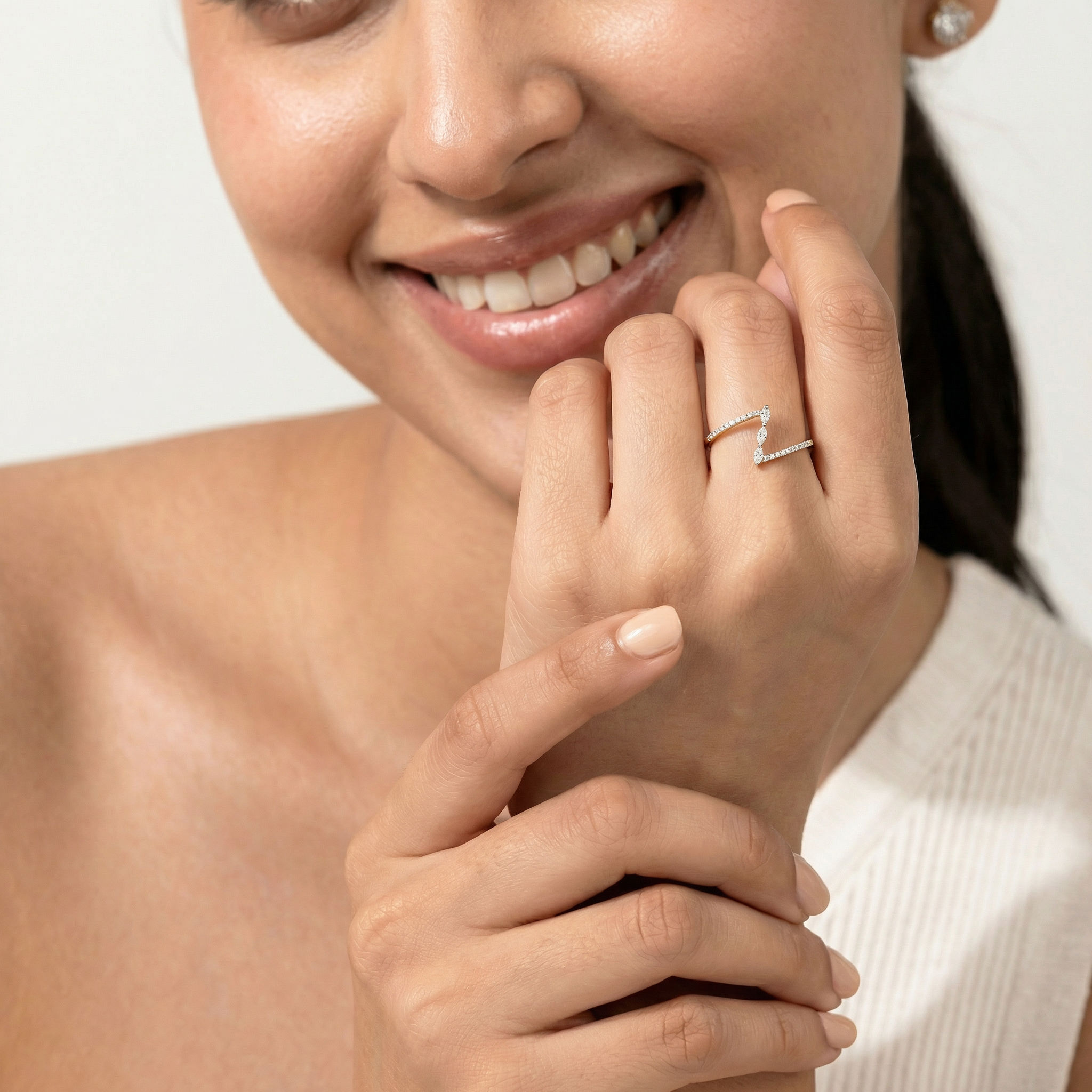 Marquise Arc Diamond Ring 1