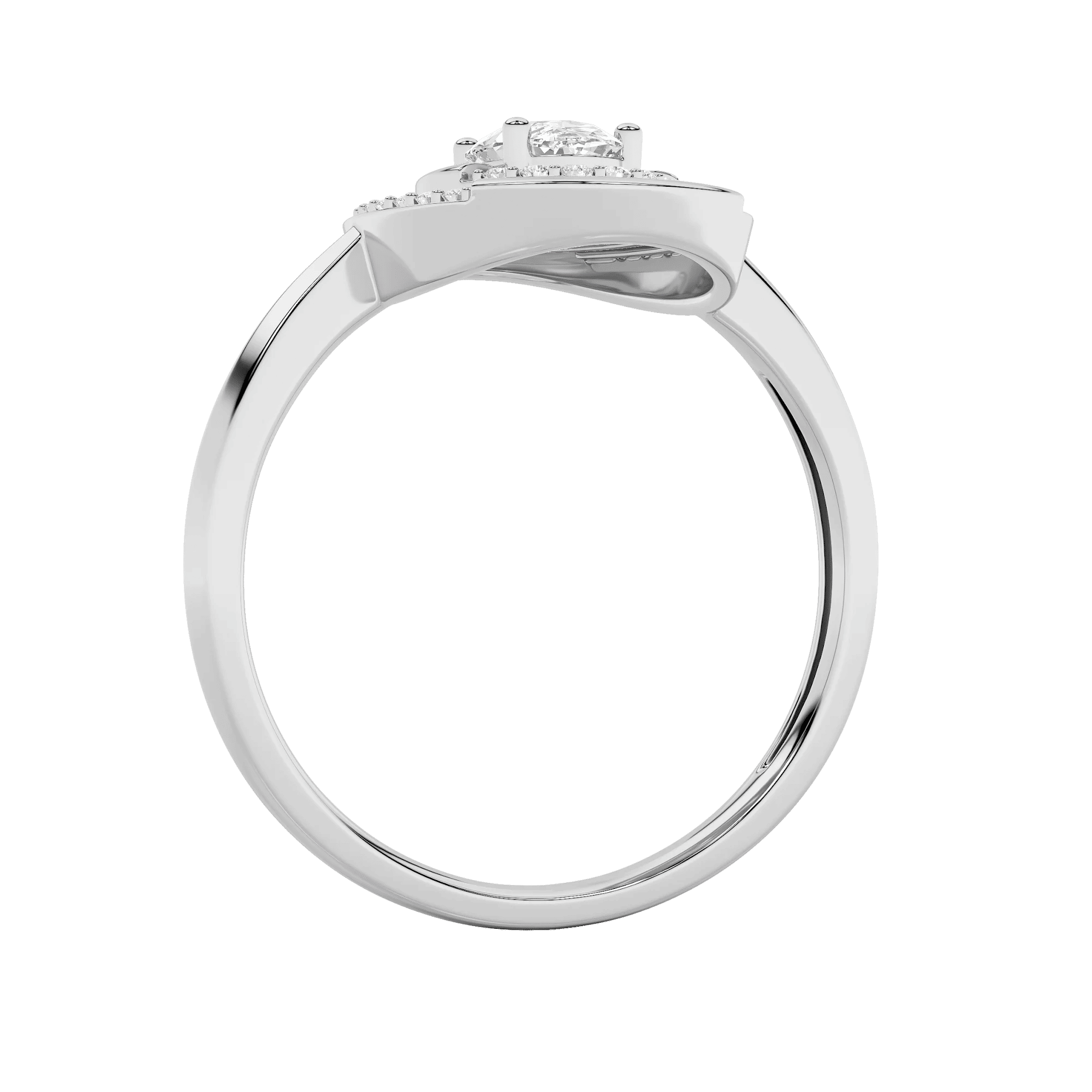 Halo Empress Solitaire Ring 8