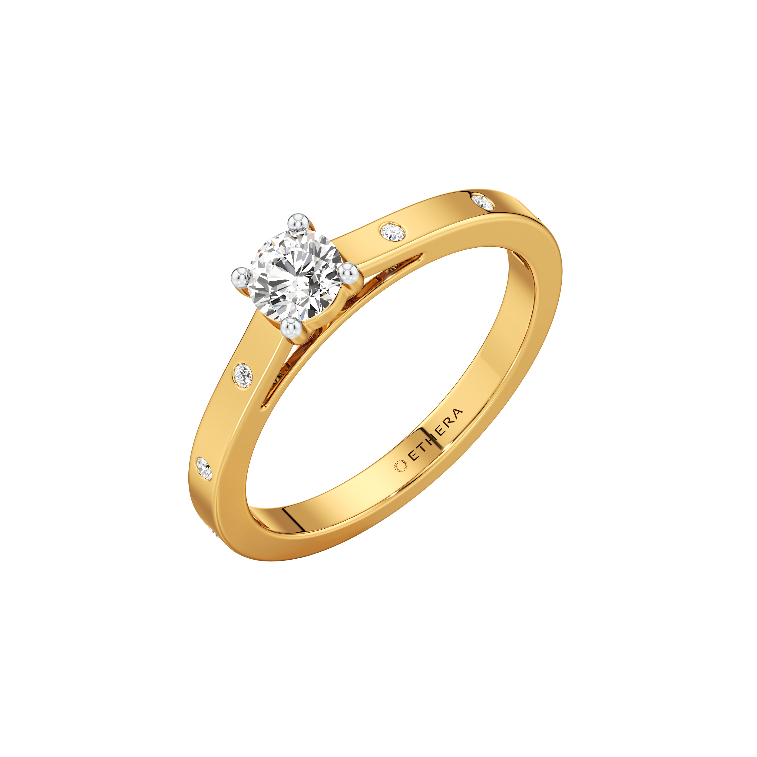 Starlit Dot Solitaire Ring 0