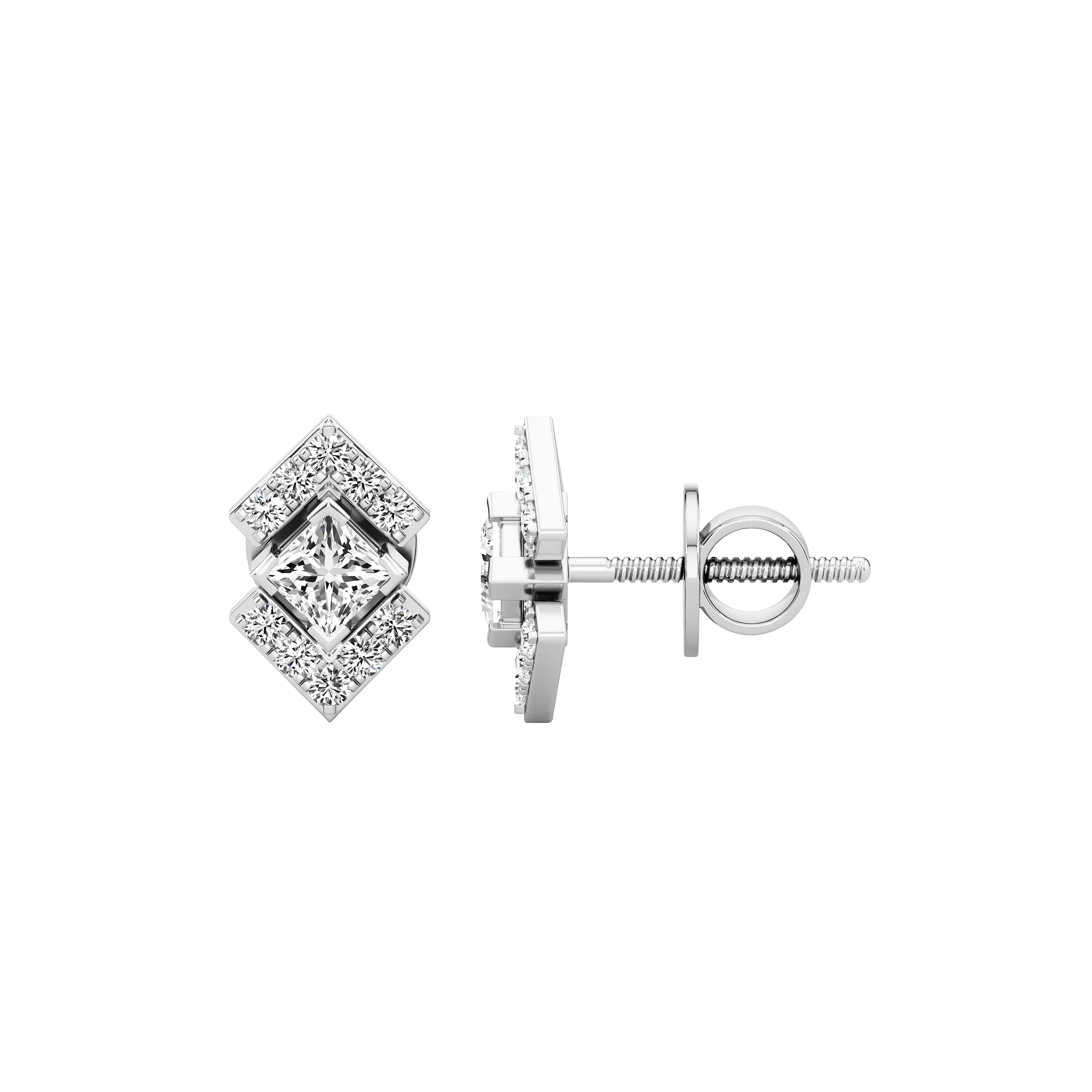 Prismic Frame Diamond Studs 3
