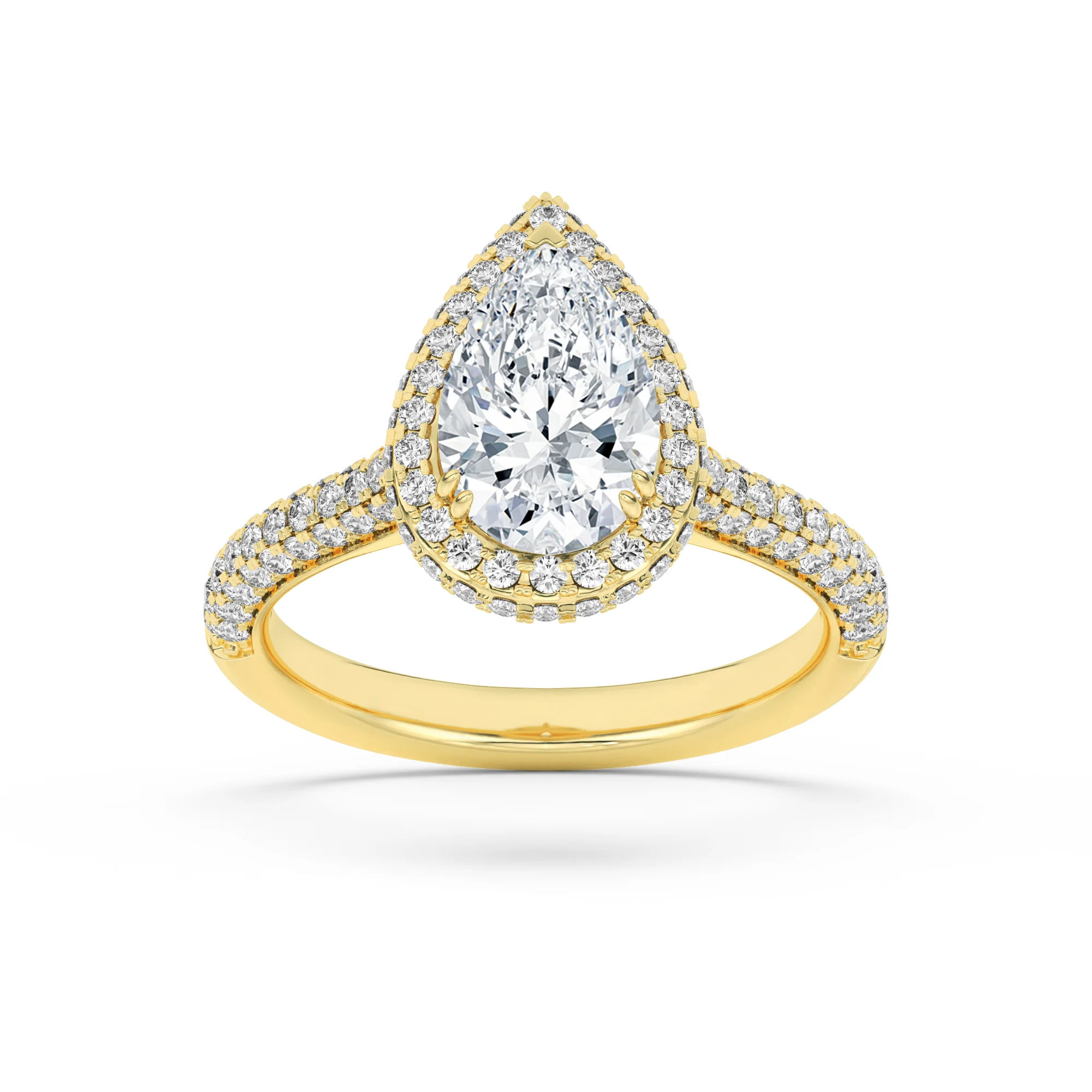 Halo Crest Pear Ring 4