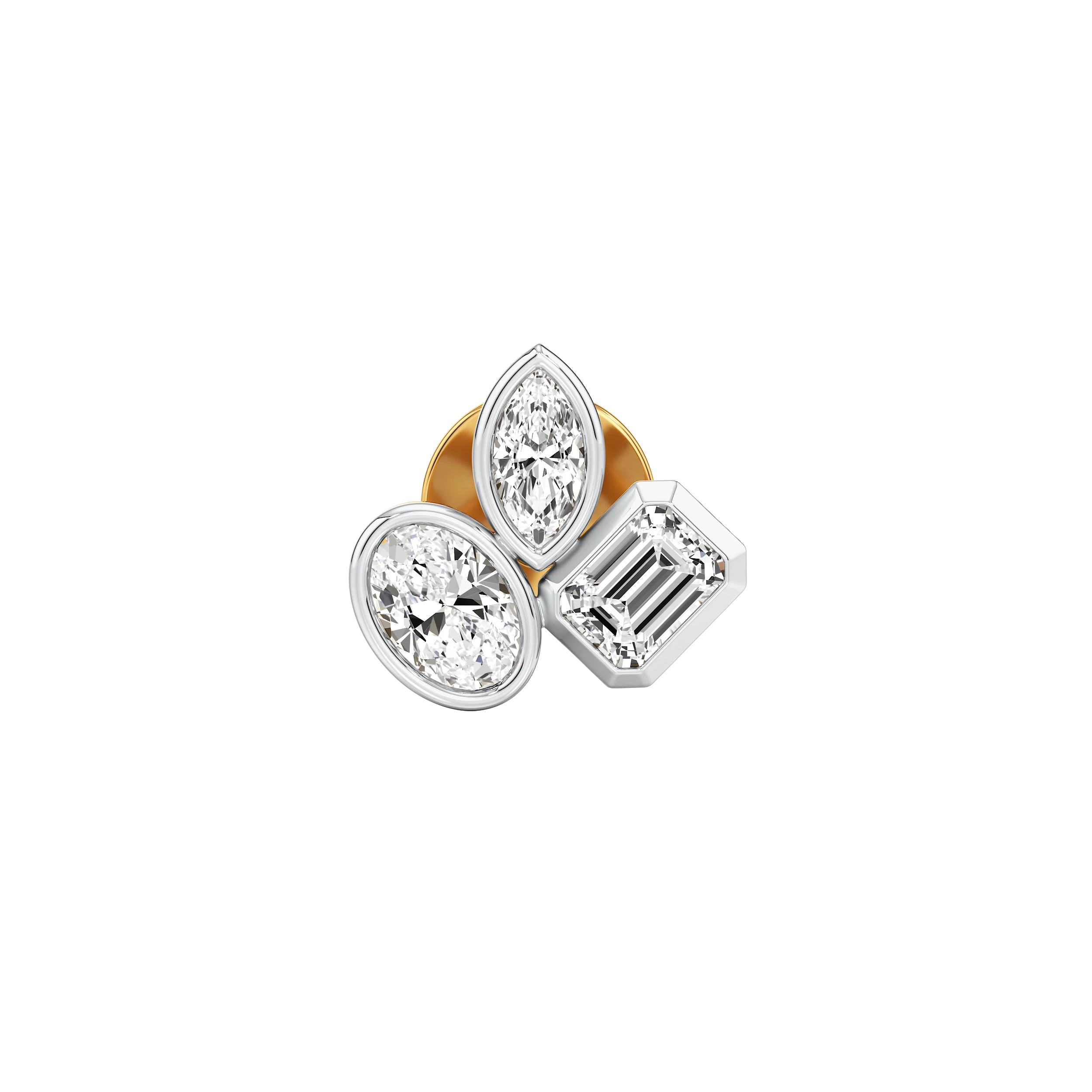 Fancy Trilogy Stud Earrings 2