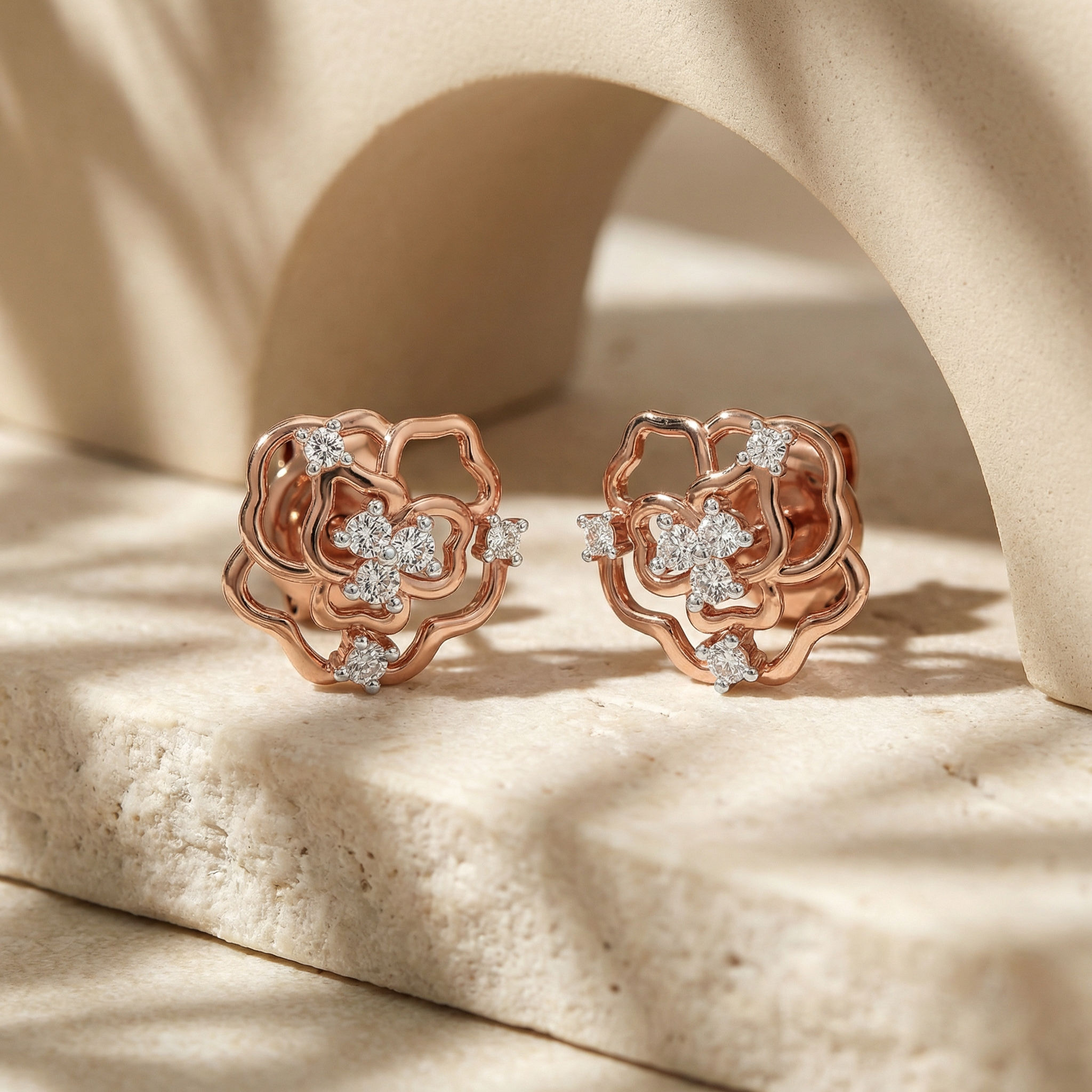 Petal Cascade Diamond Studs 2