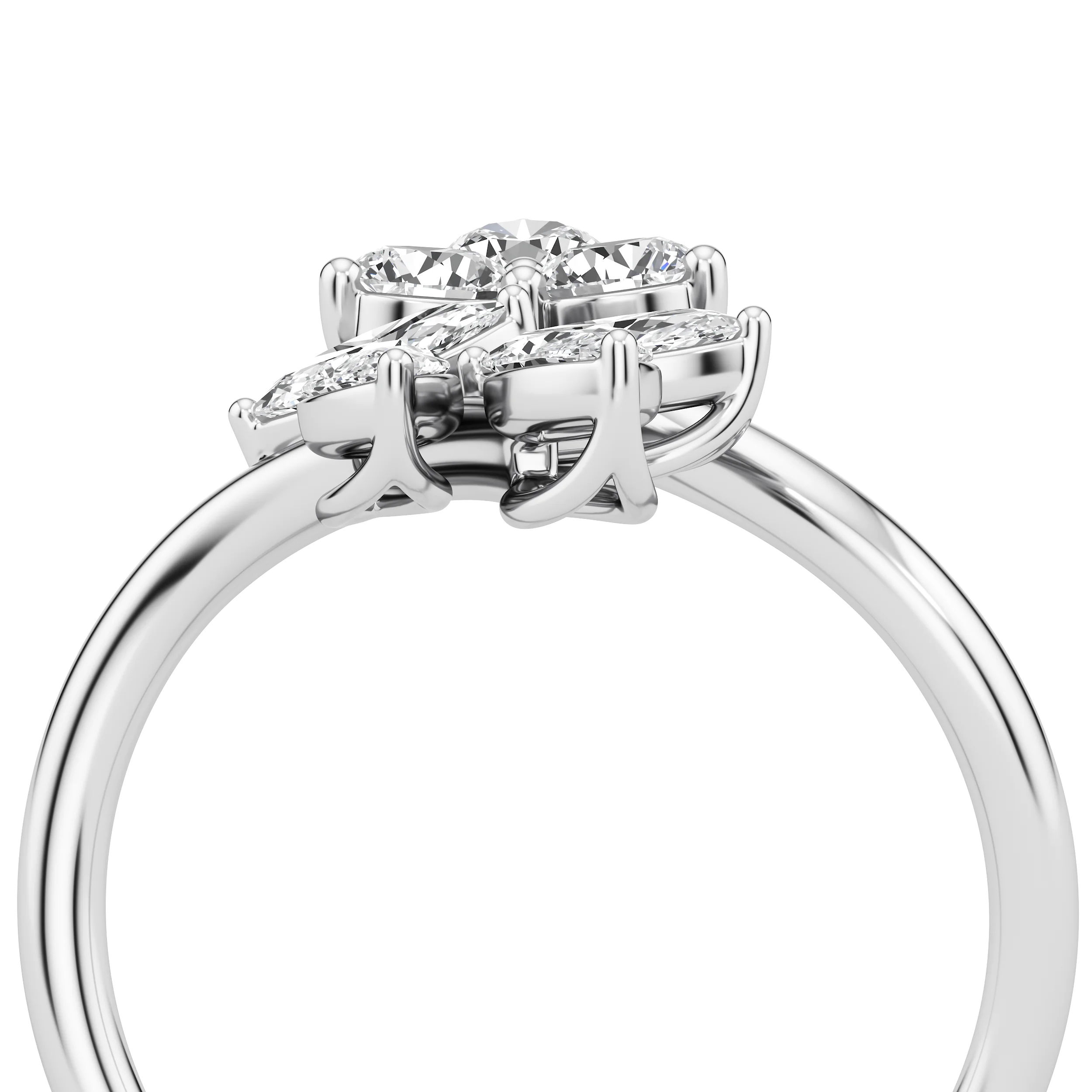 Lustre Leaf Diamond Ring 10