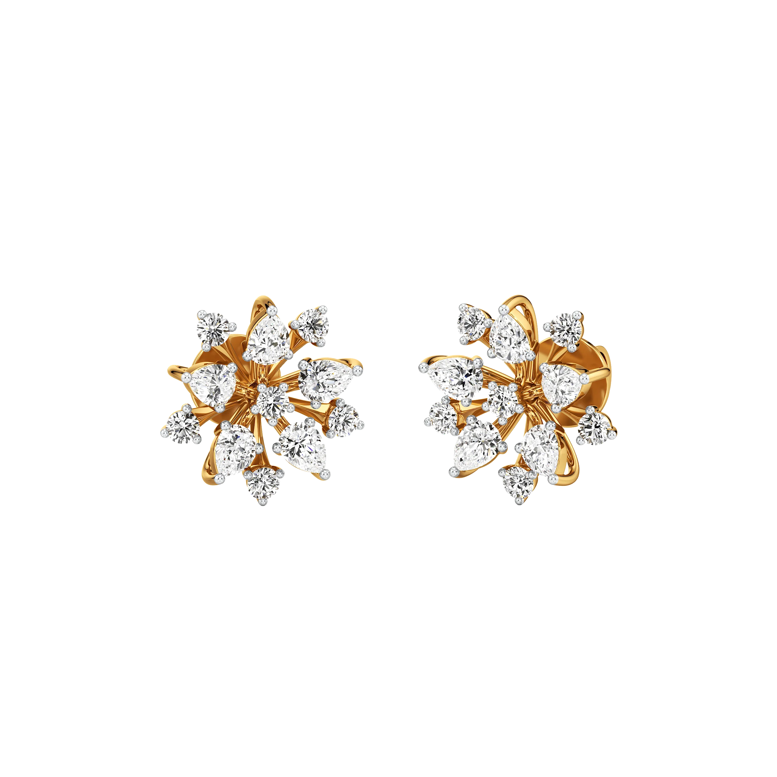 Bloomfire Diamond Stud Earrings