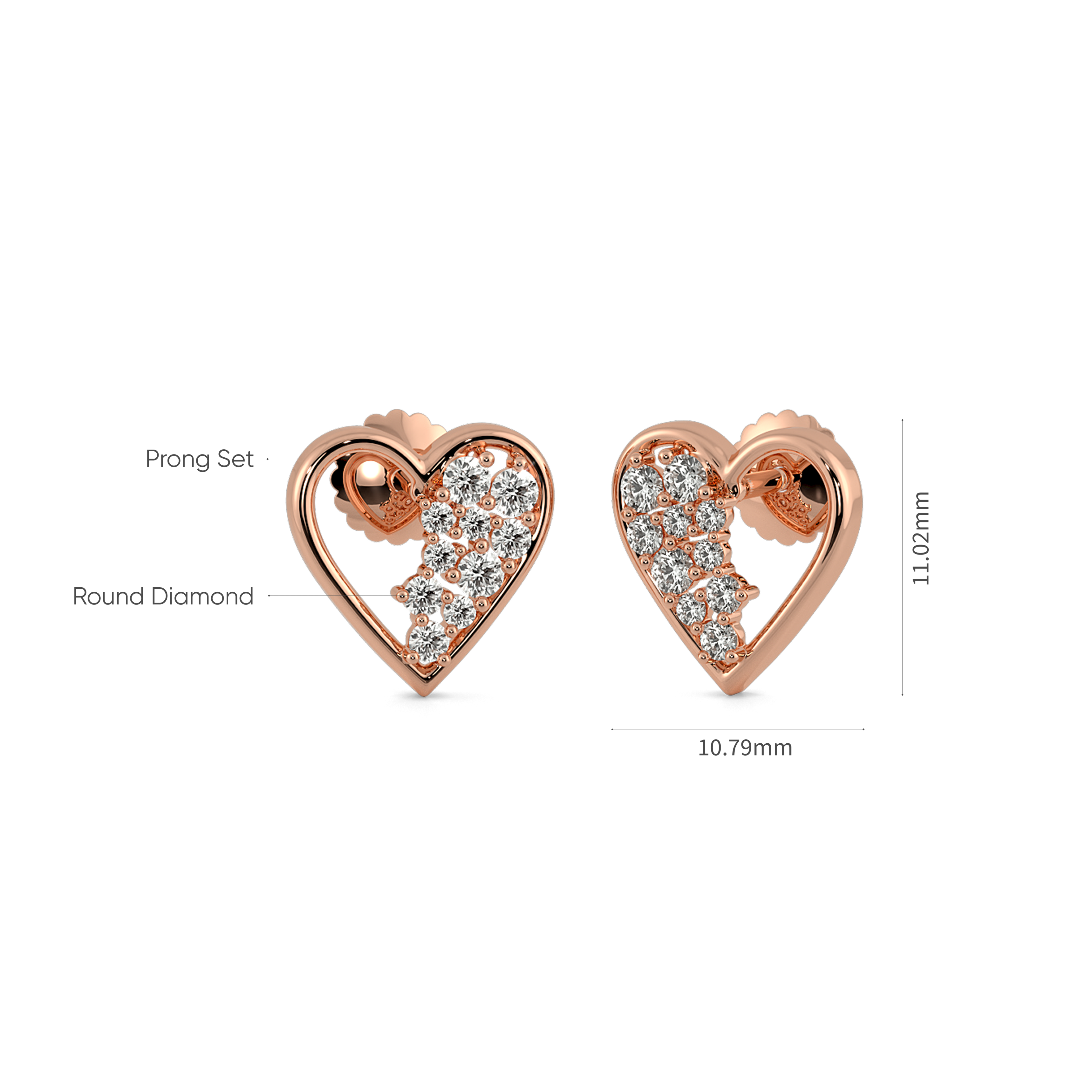 Heartline Cluster Studs 4