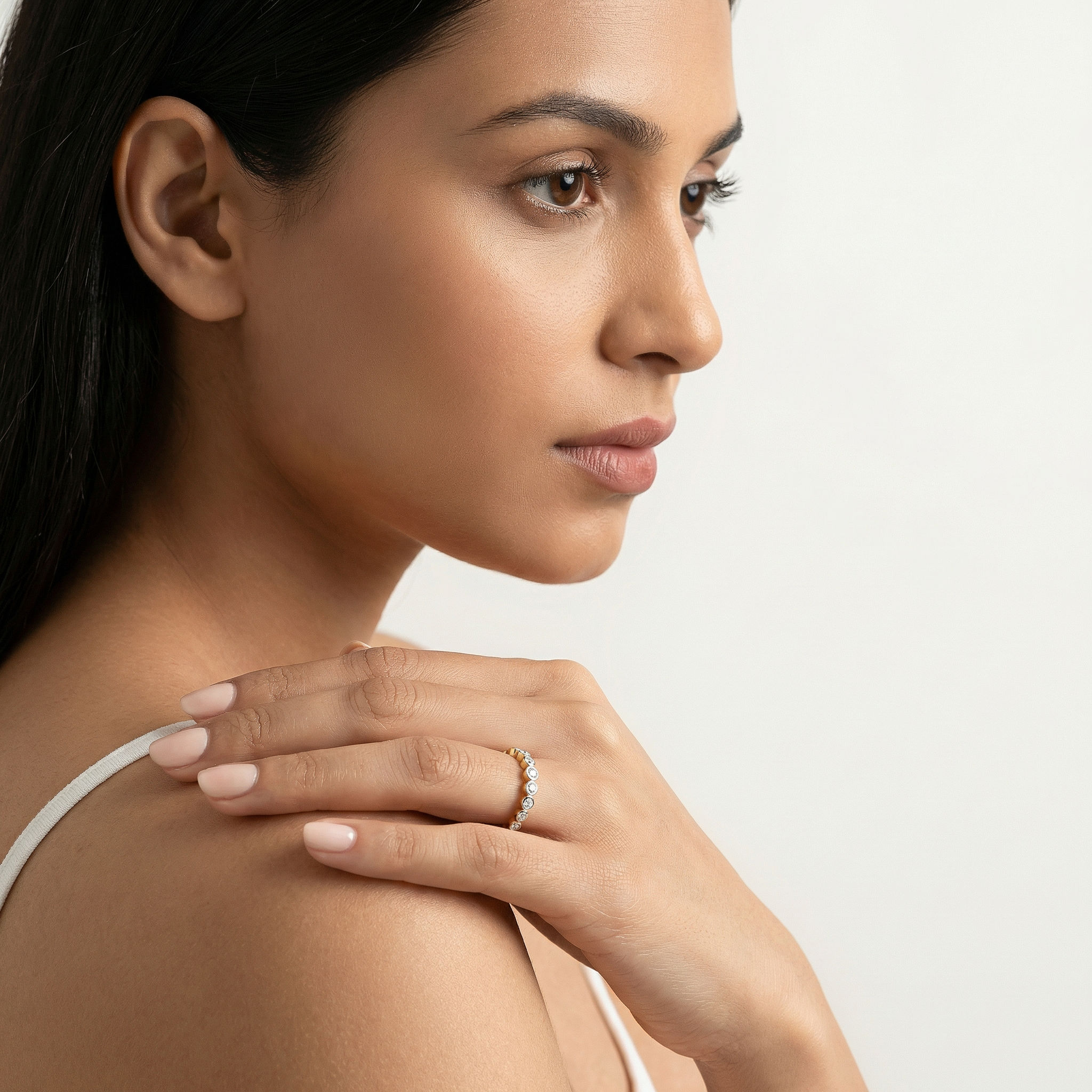 Bezel Cascade Eternity Band hover