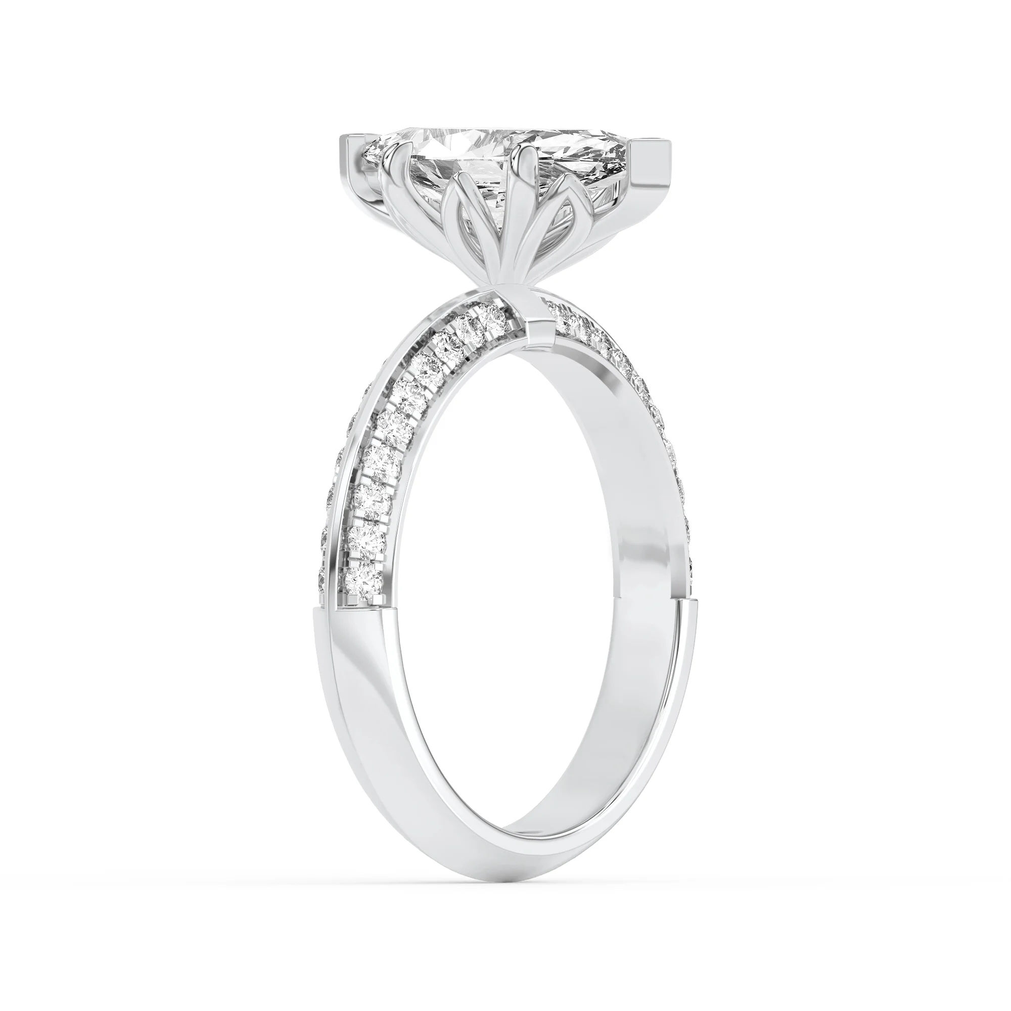 Sculpted Marquise Solitaire Ring 9