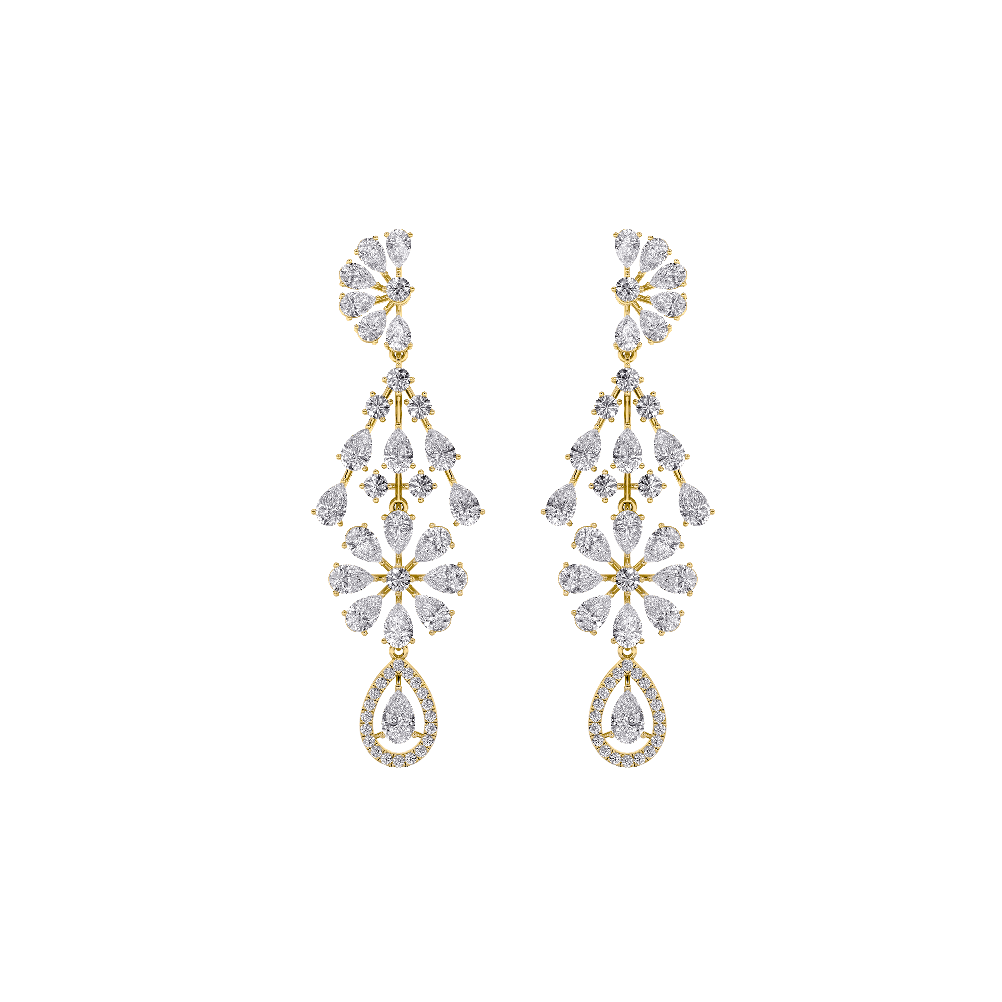 Floral Chandelier Drop Earrings 7