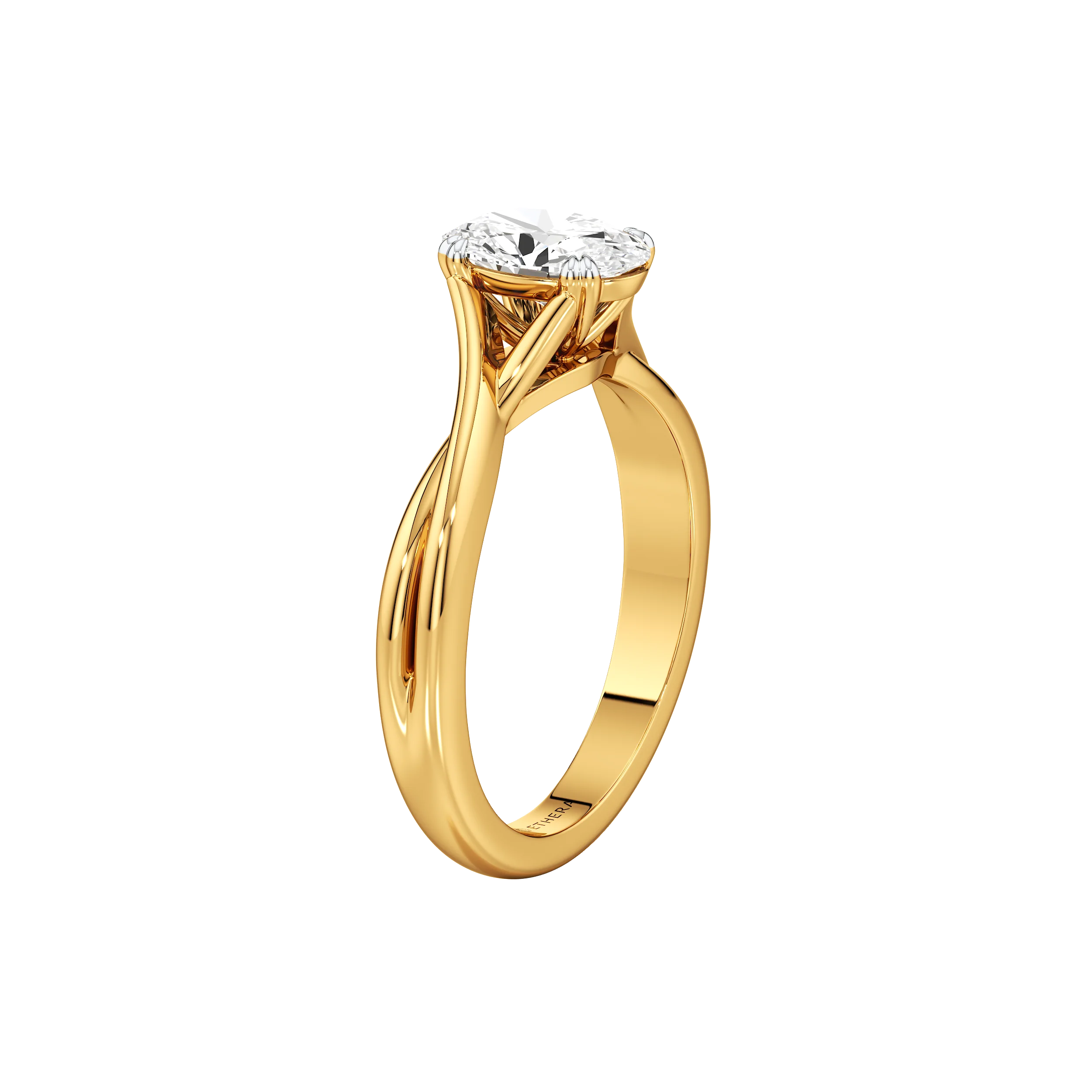 Ribbon Curve Oval Ring 5