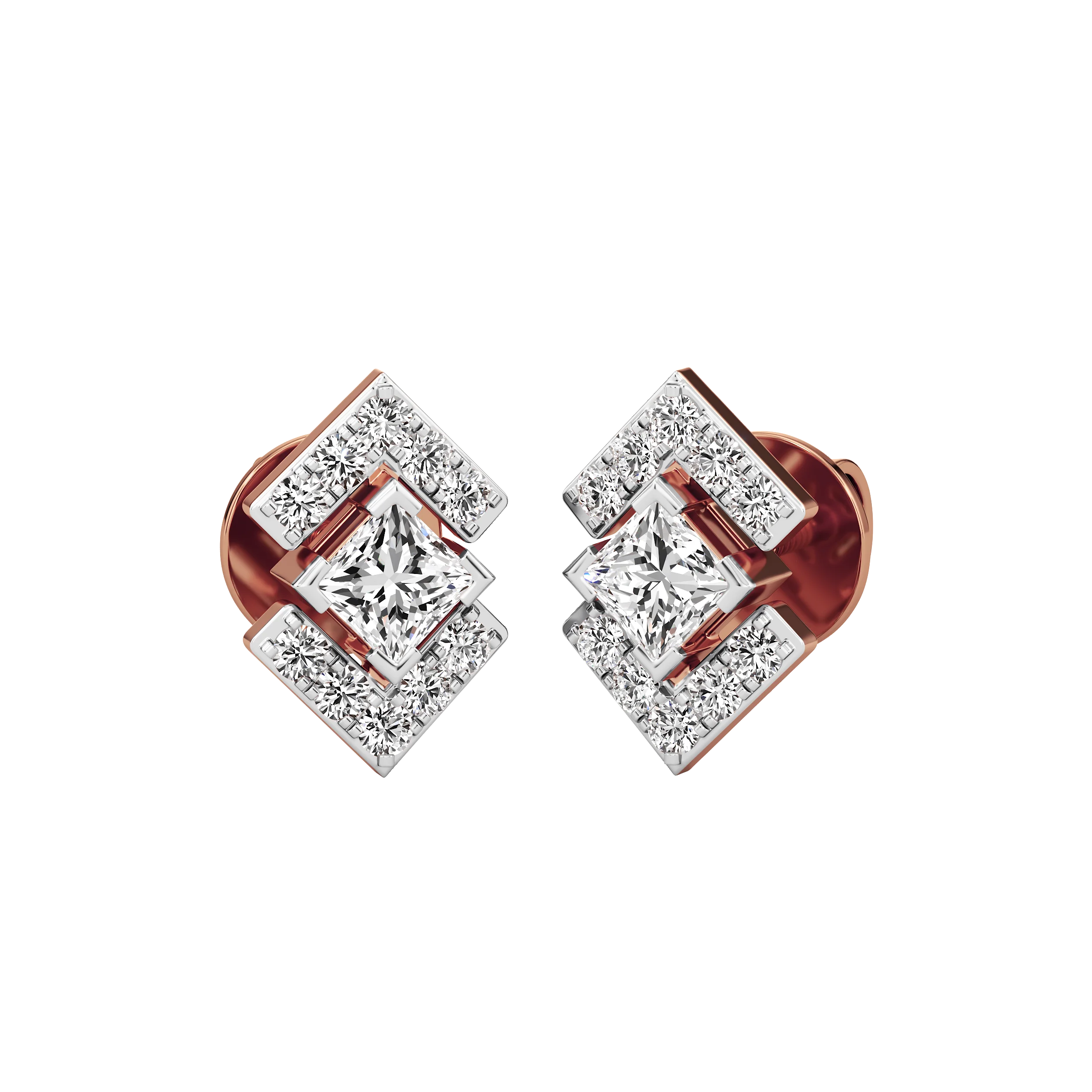 Prismic Frame Diamond Studs 4