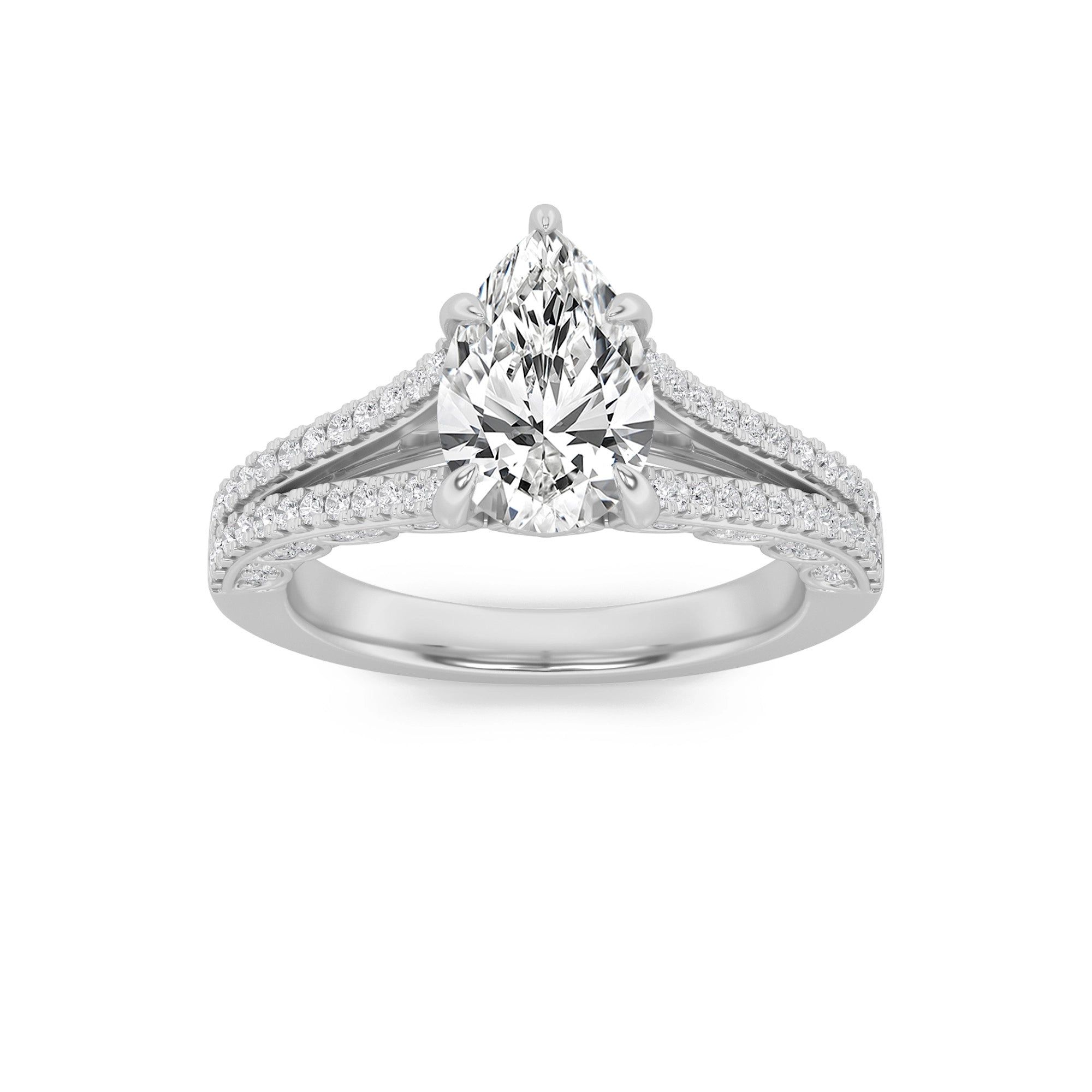 Luminous Pear Solitaire Ring 0