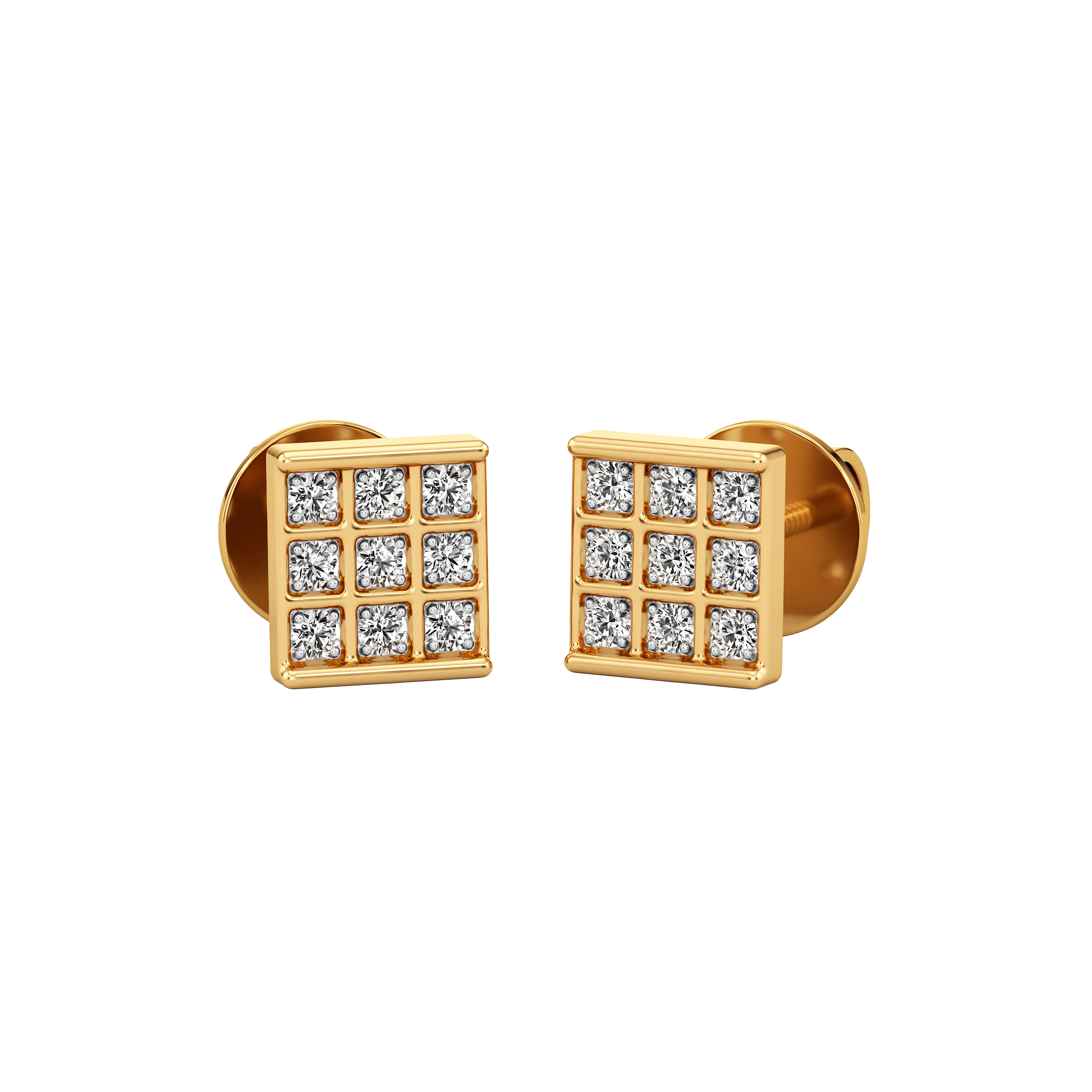 Gridline Diamond Studs