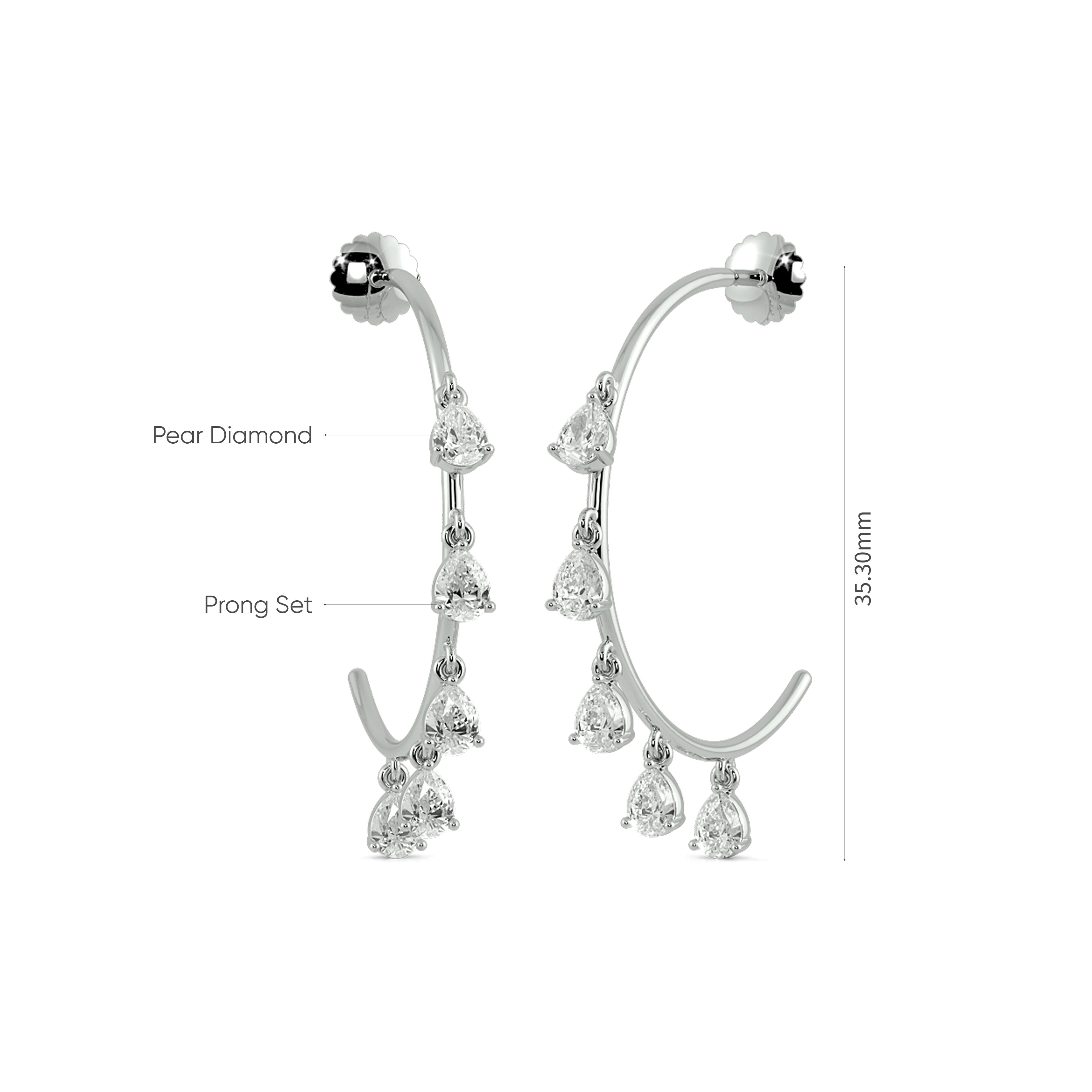 Cascade Droplet Hoop Earrings 4