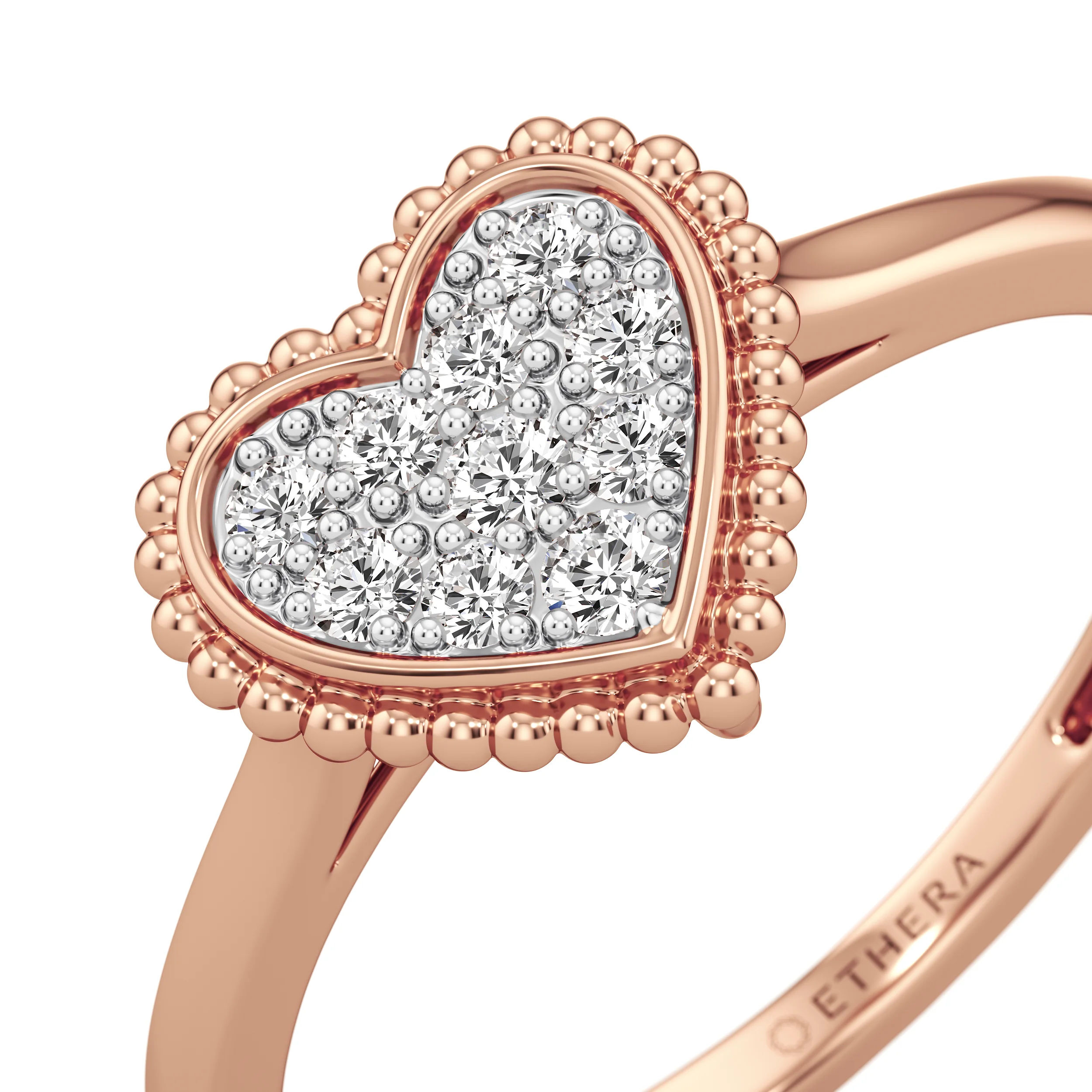 Beaded Bloom Heart Ring 12