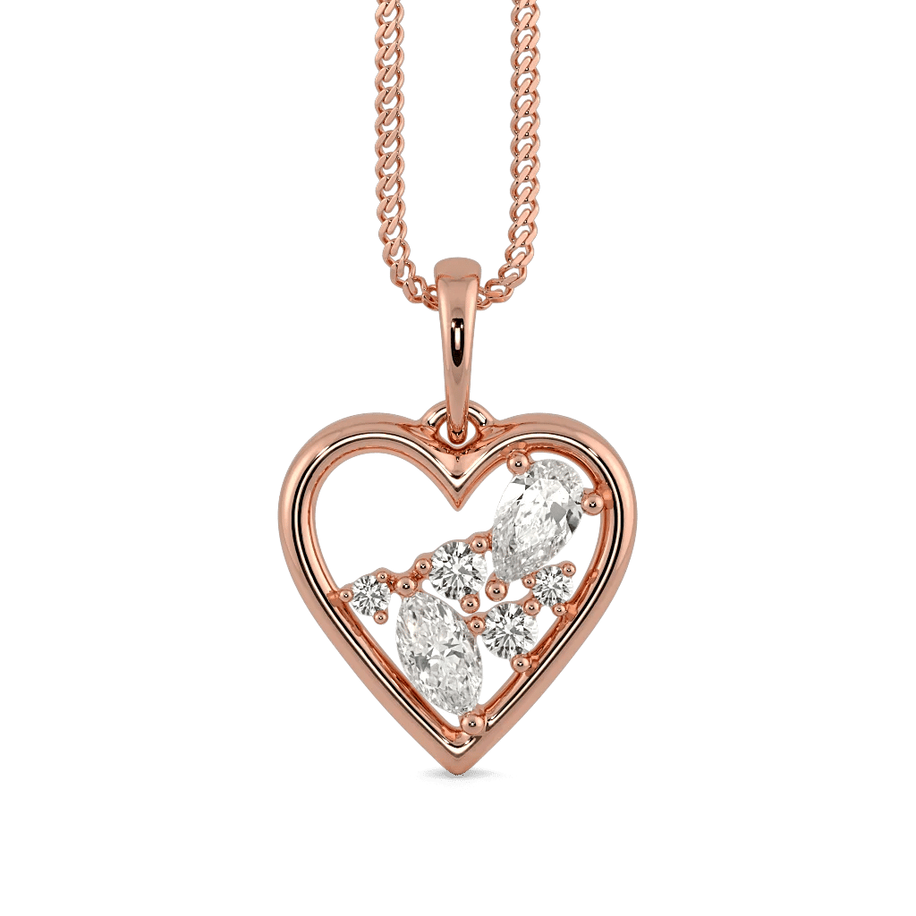 Marquise Drift Heart Pendant 2