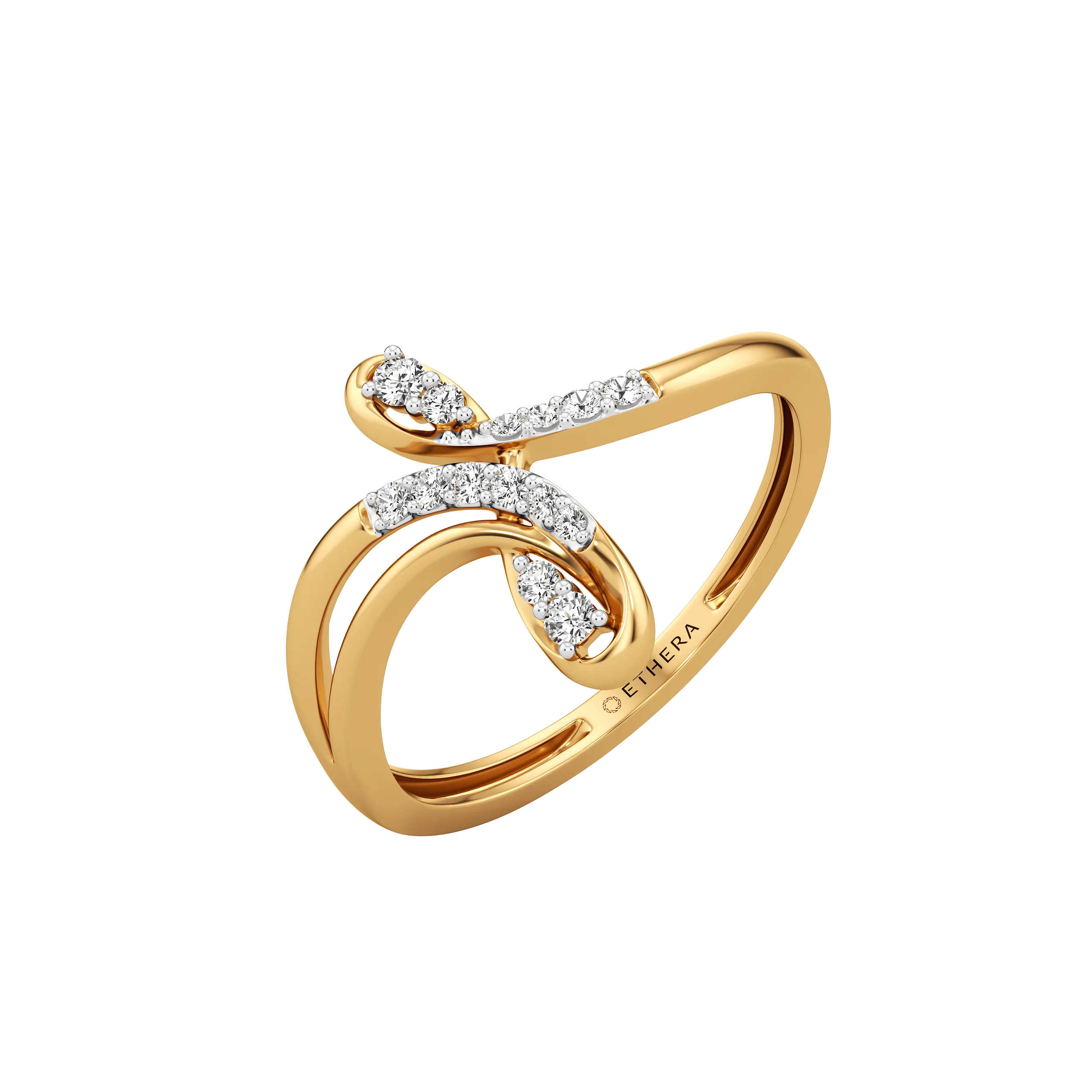 Aurora Swirl Diamond Ring 0