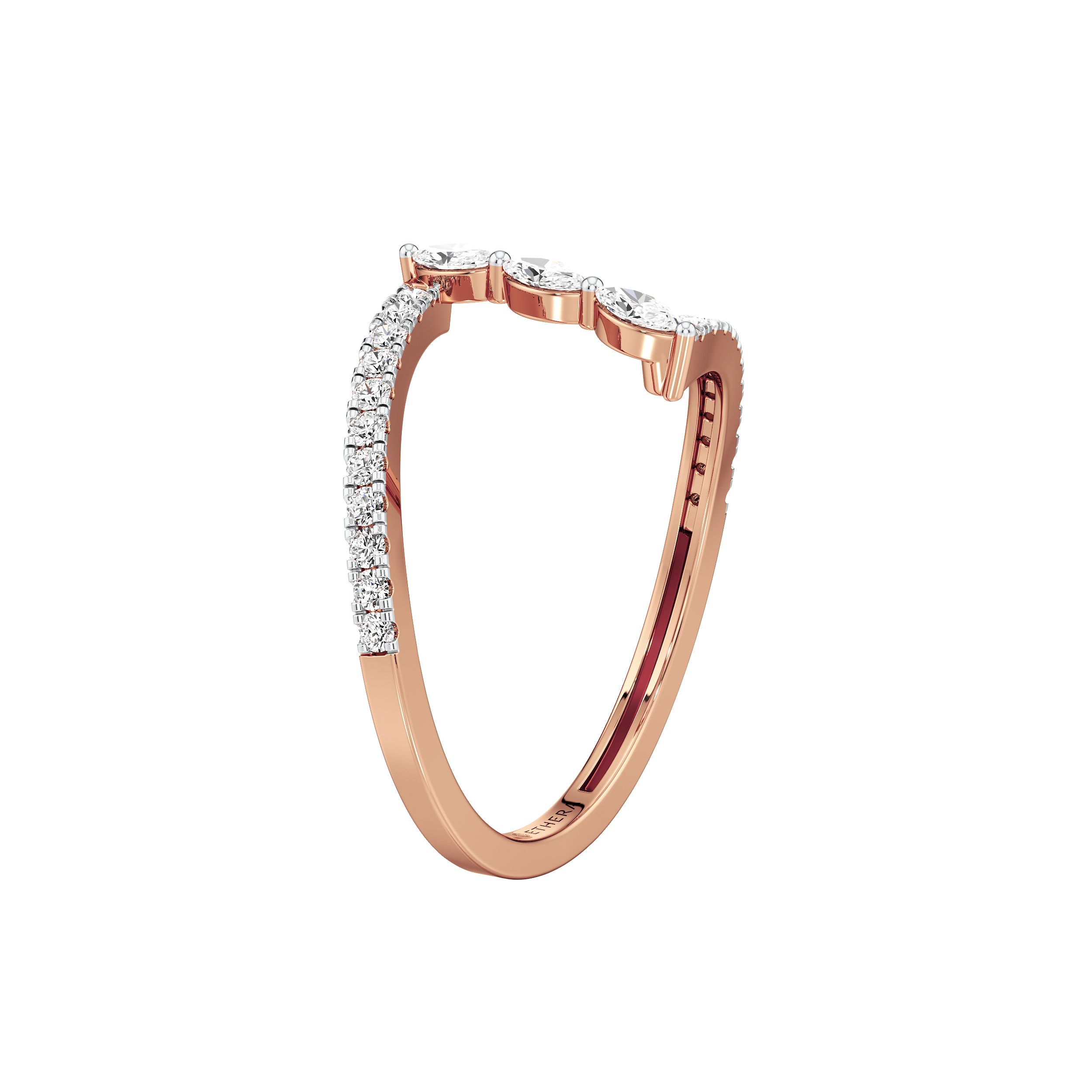 Marquise Arc Diamond Ring 14