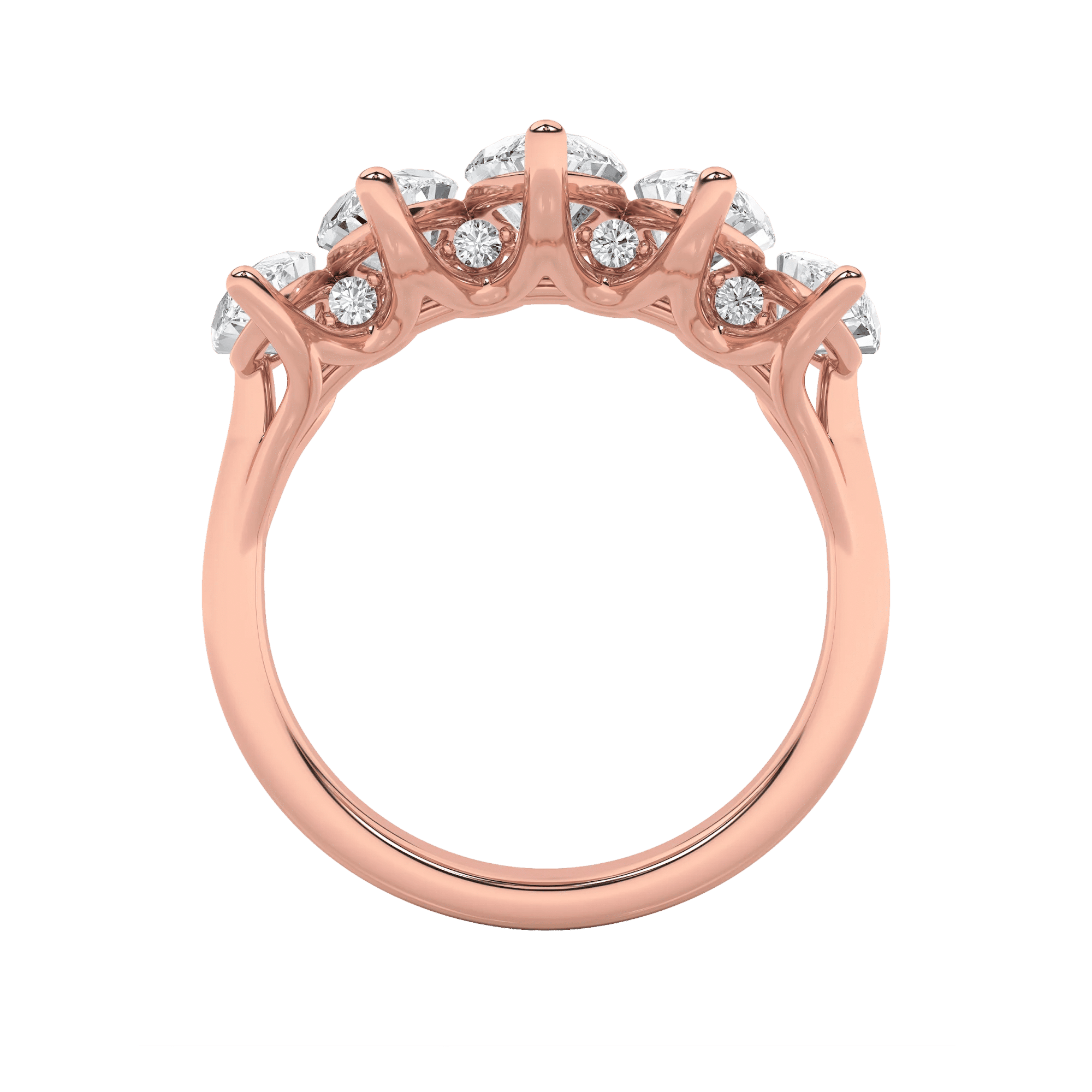 Radiant Penta Five Stone Ring 14