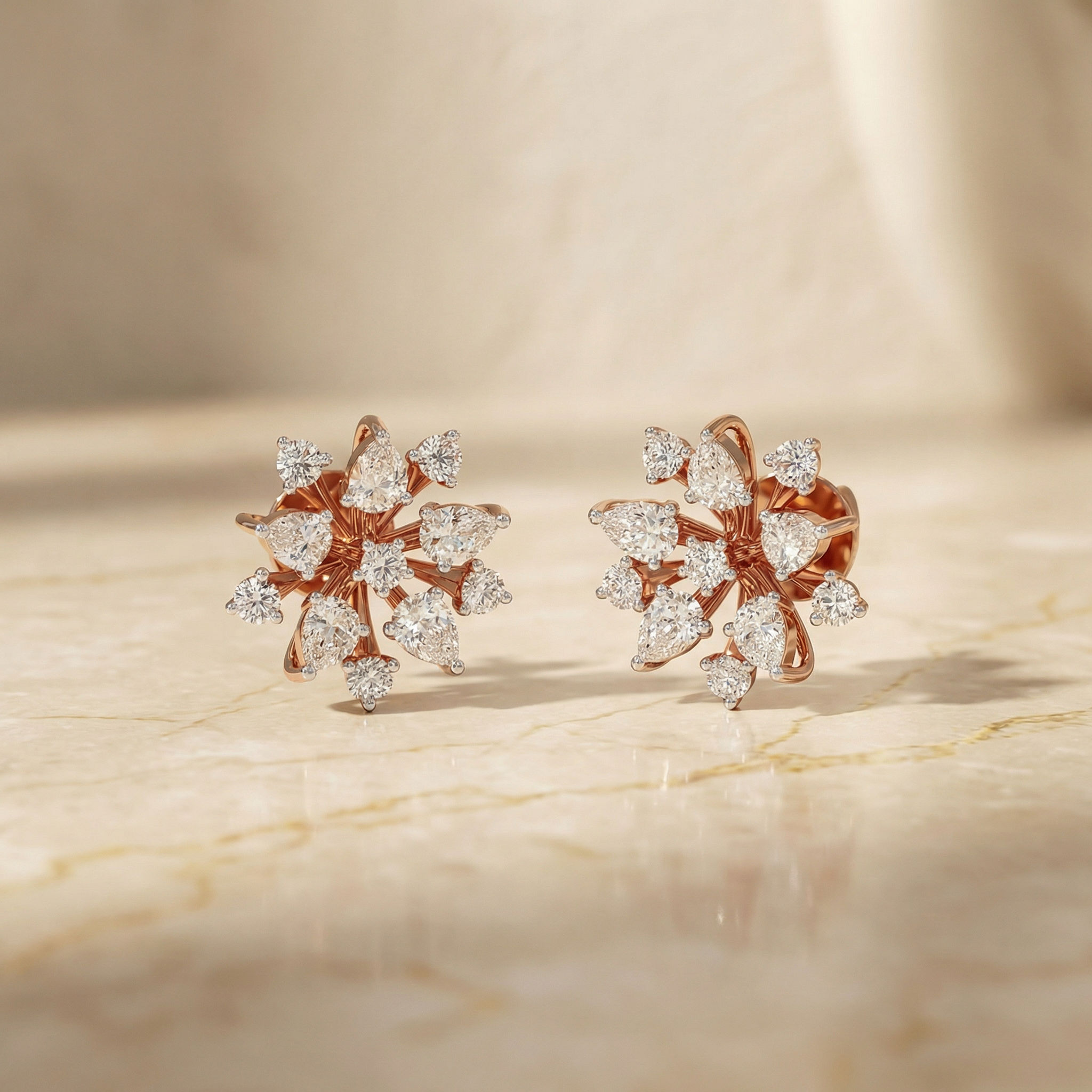 Bloomfire Diamond Stud Earrings 2