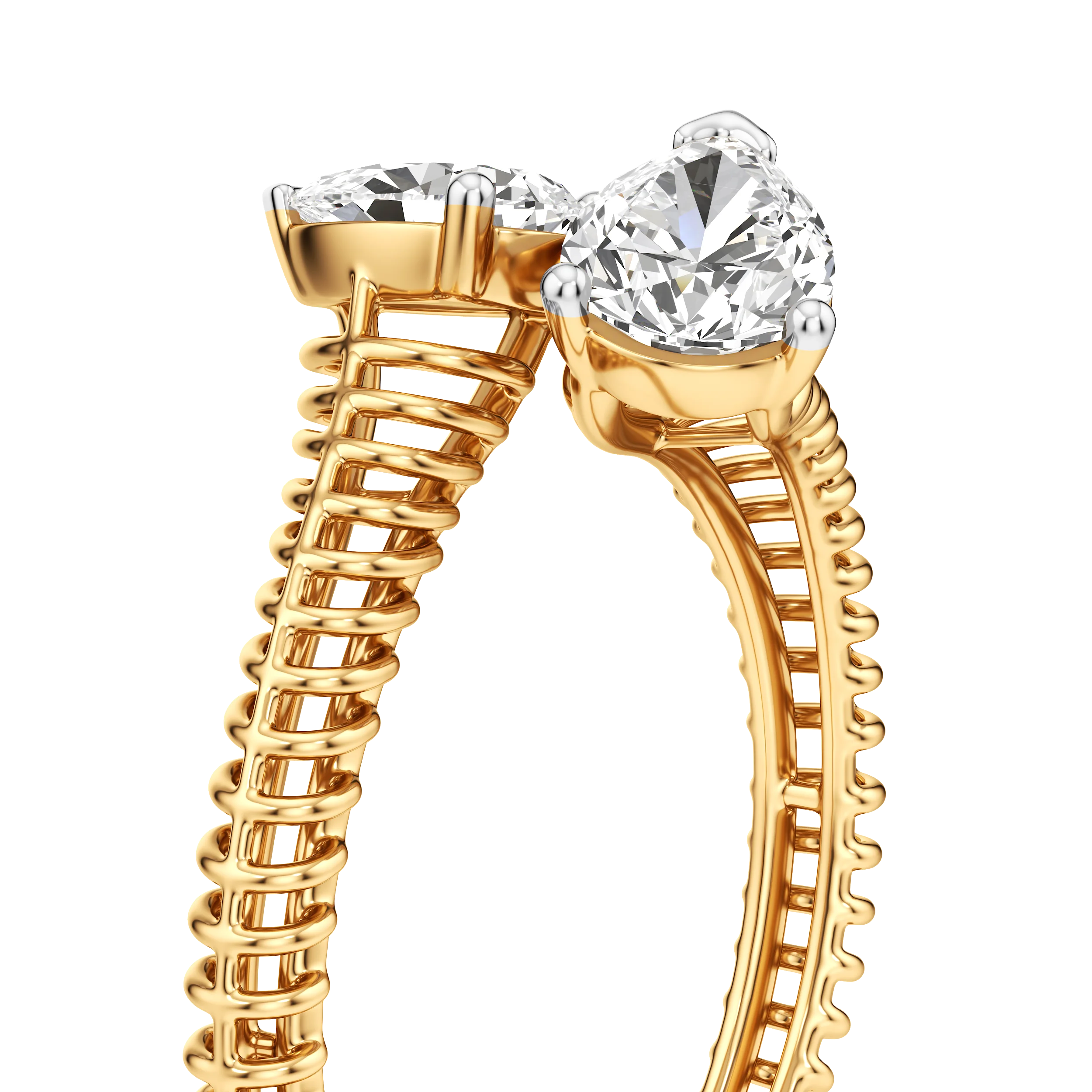 Twin Dew Pear Diamond Ring 6