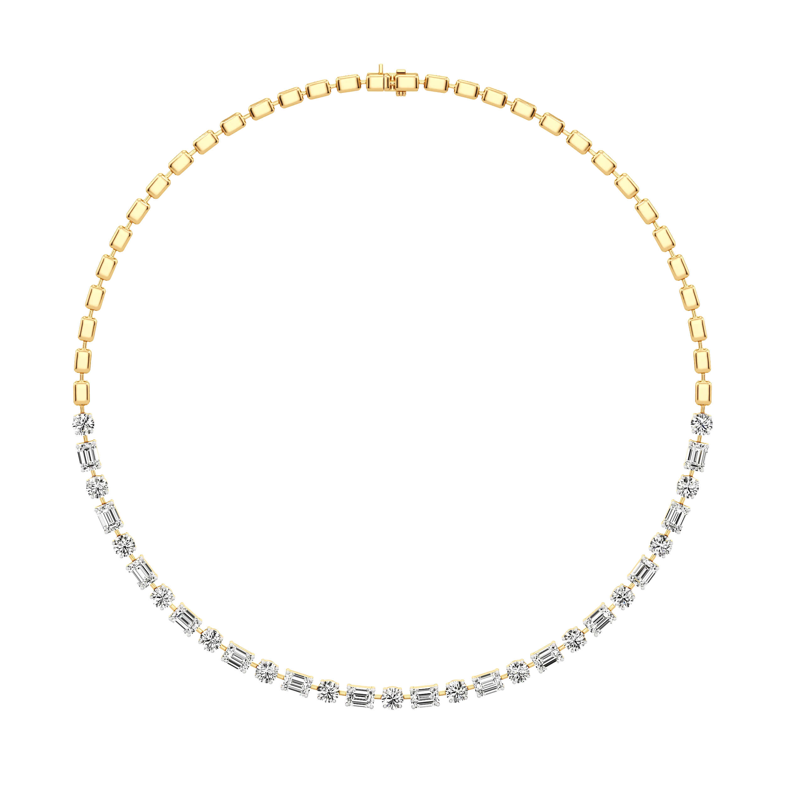 Prismatic Blocks Tennis Necklace 3