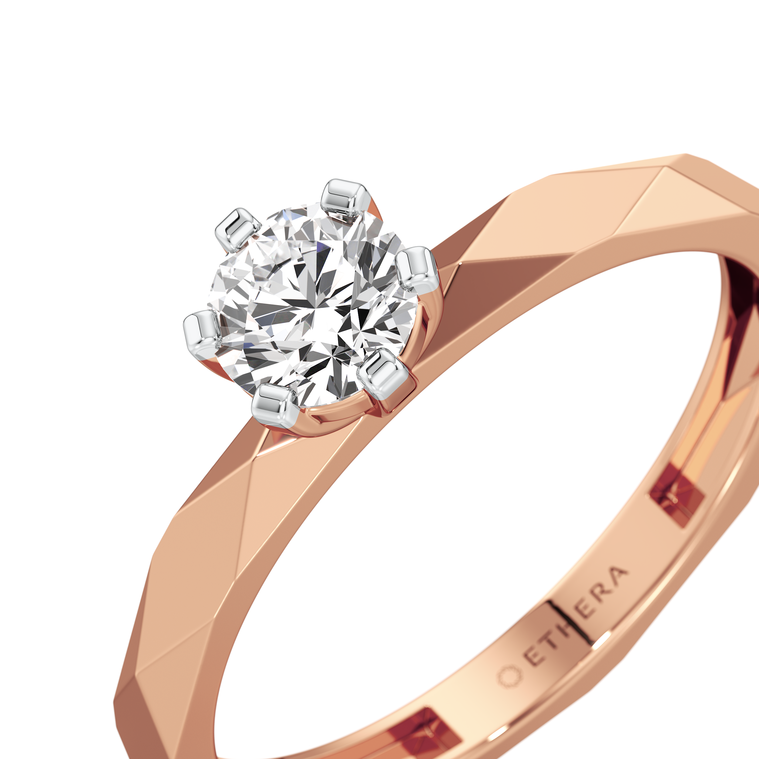 Facet Solitaire Ring 12