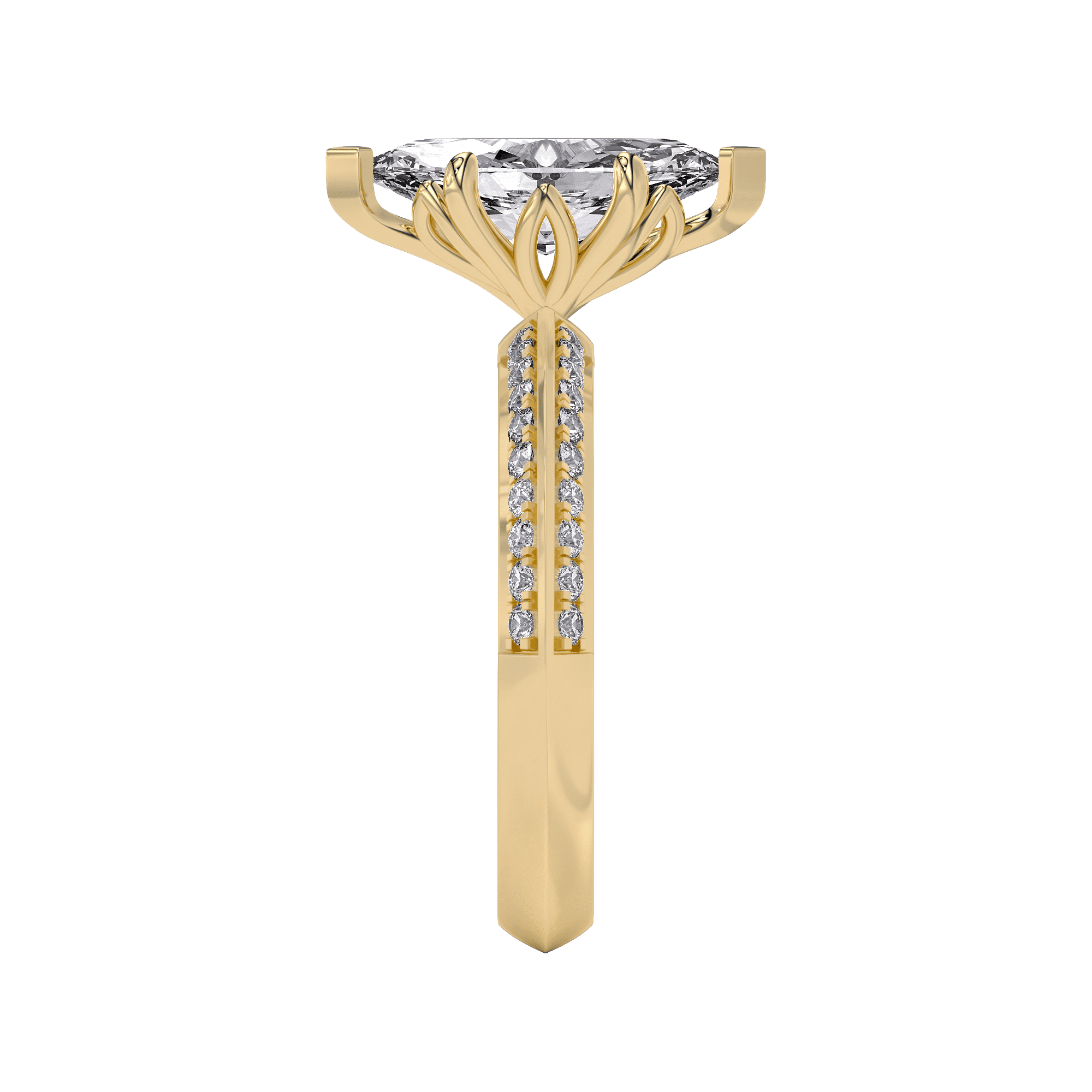 Sculpted Marquise Solitaire Ring 6