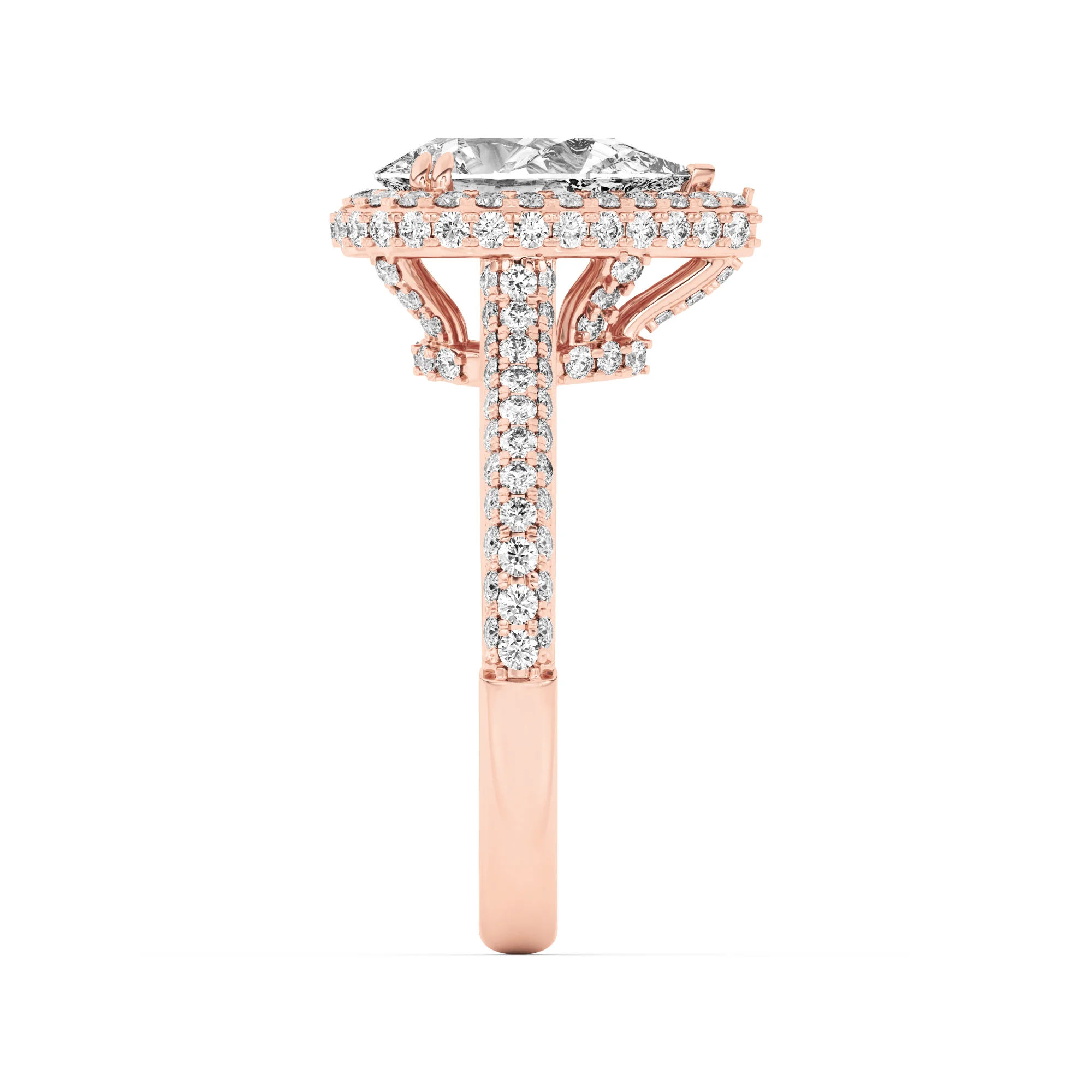 Halo Crest Pear Ring 11
