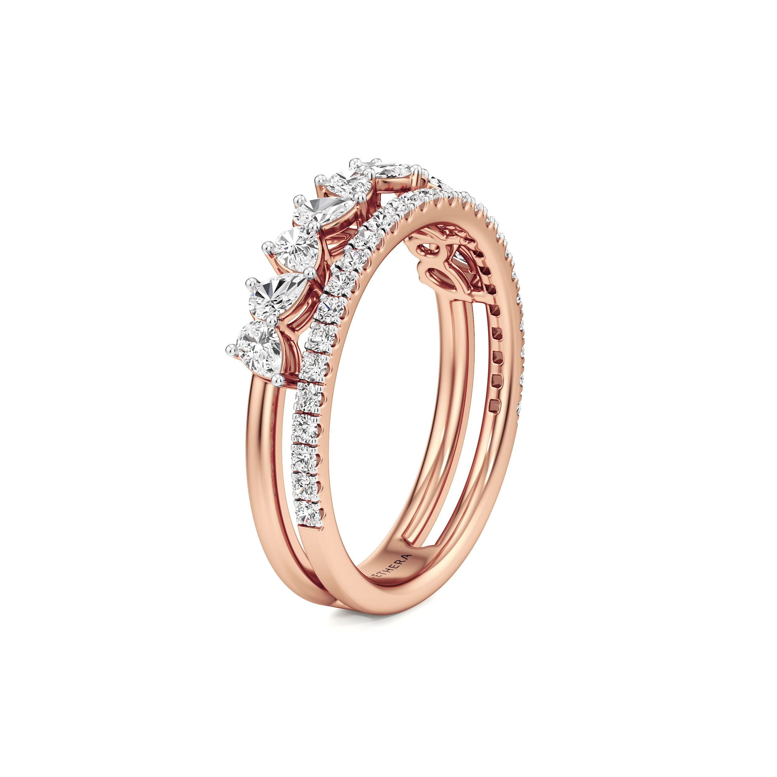 Twin Radiance Pear Diamond Ring Set 13