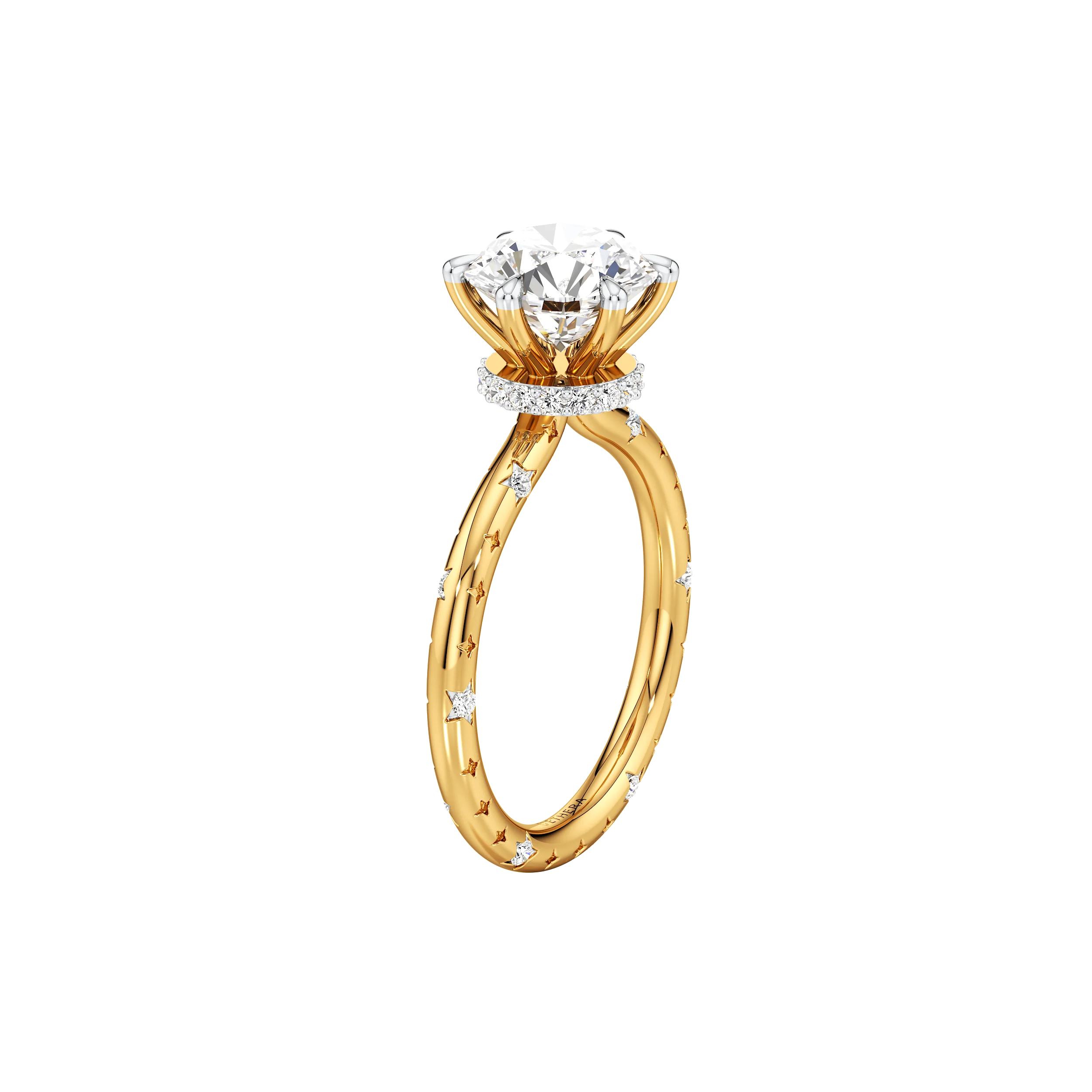 Starlit Eclipse Solitaire Ring 6