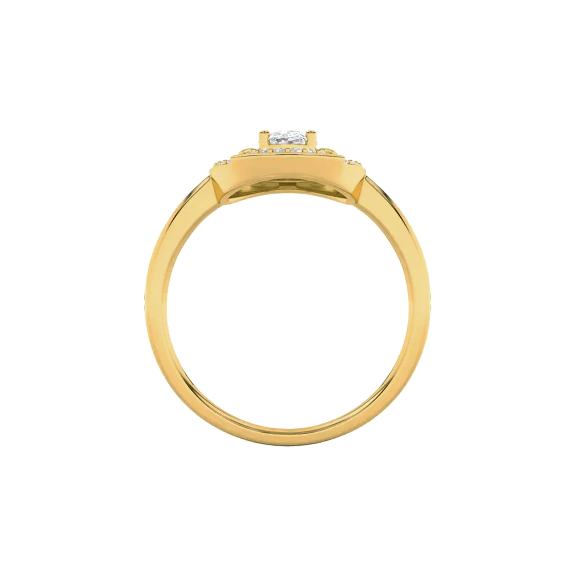 Halo Empress Solitaire Ring 3