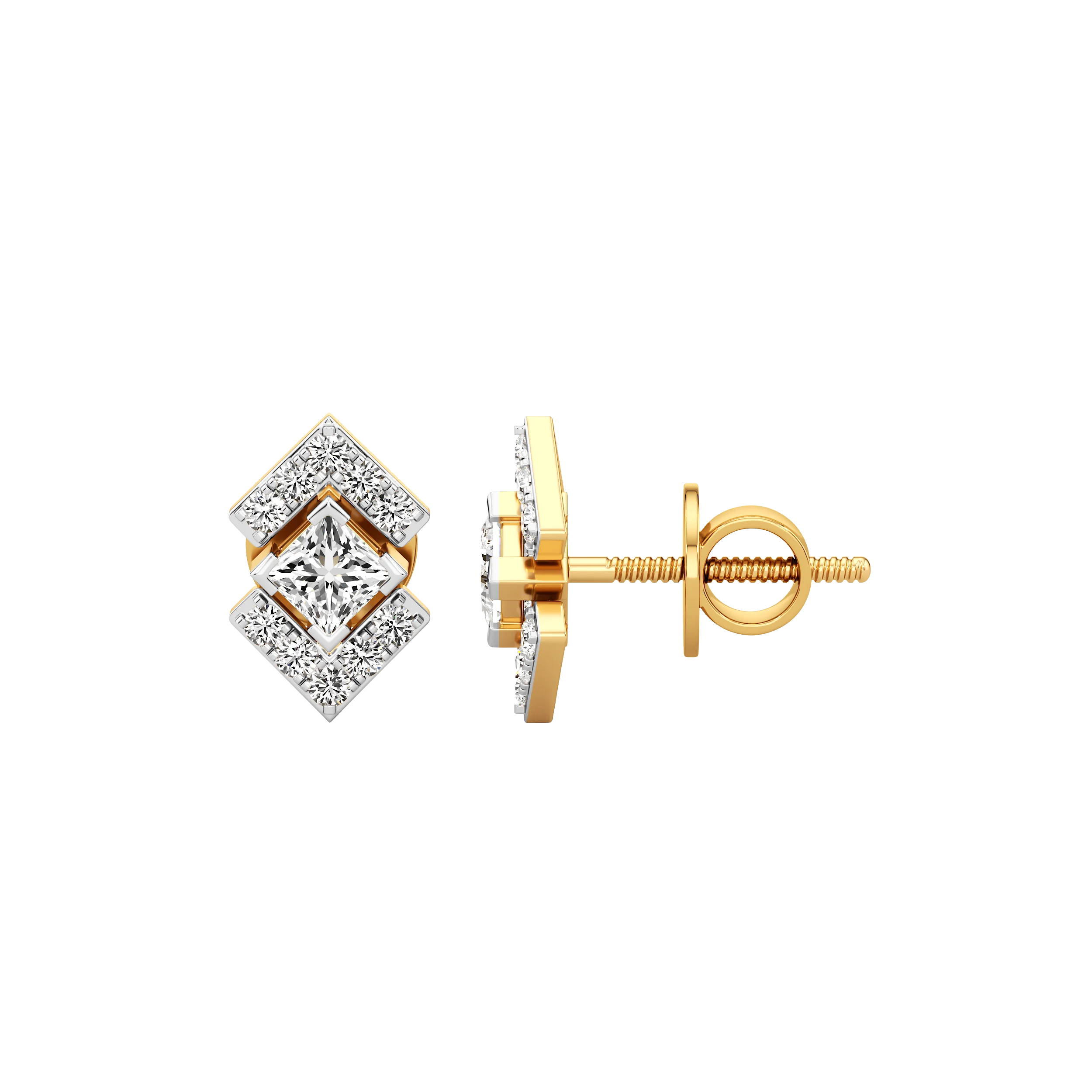 Prismic Frame Diamond Studs 1