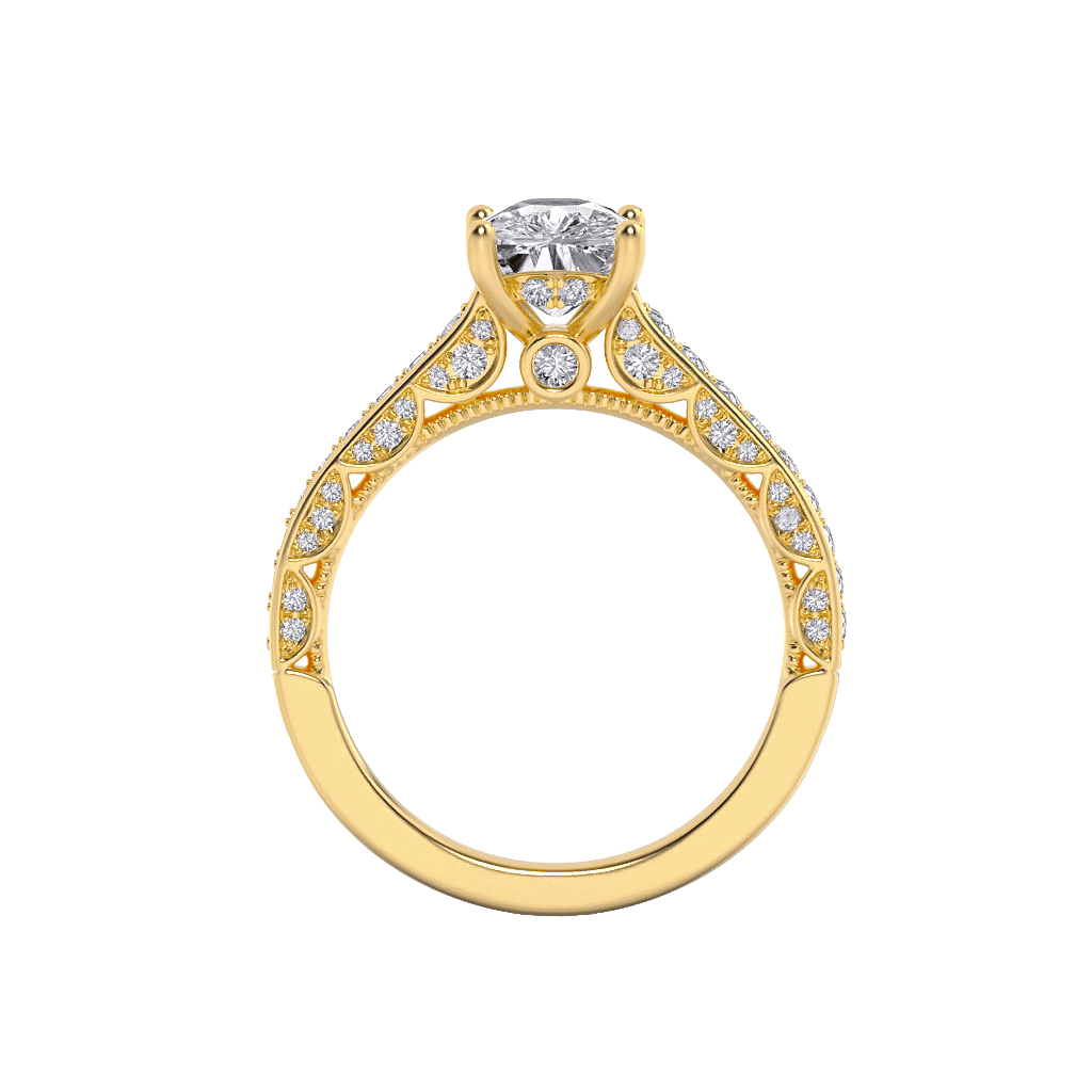 Ornated Cushion Solitaire Ring 3