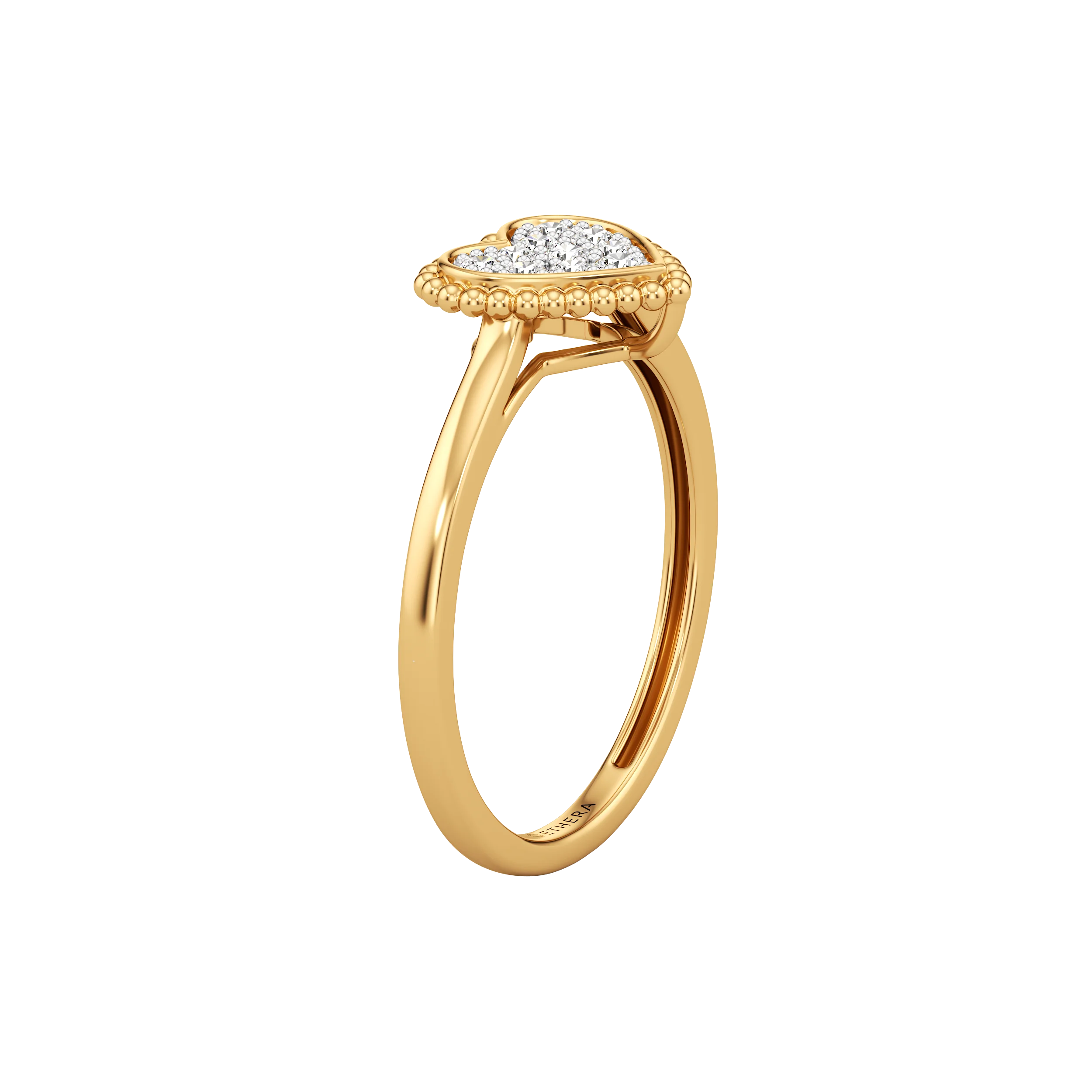 Beaded Bloom Heart Ring 5