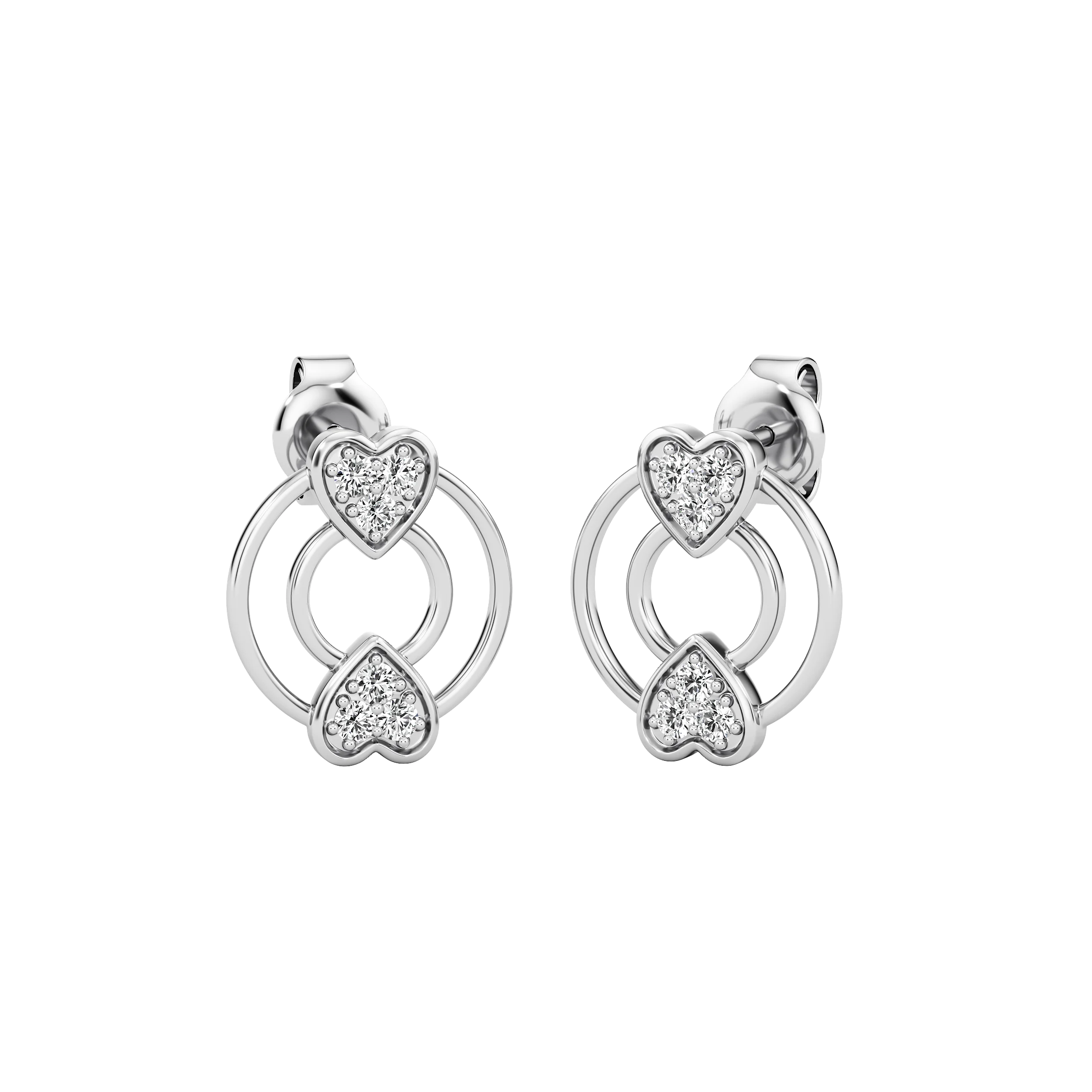 Double Heart Orbit Earrings 3