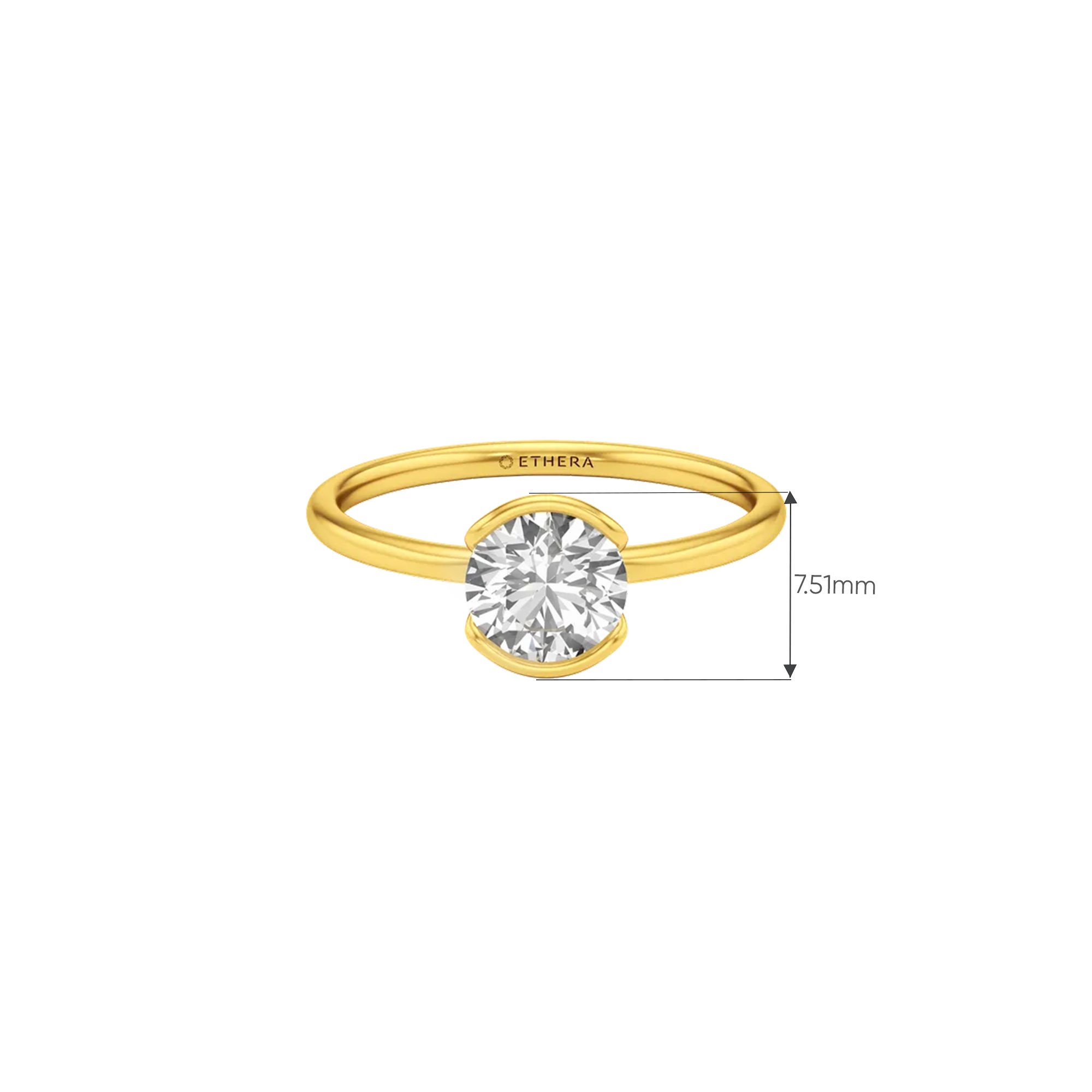 The Aura Solitaire Ring - Comfort Fit 4