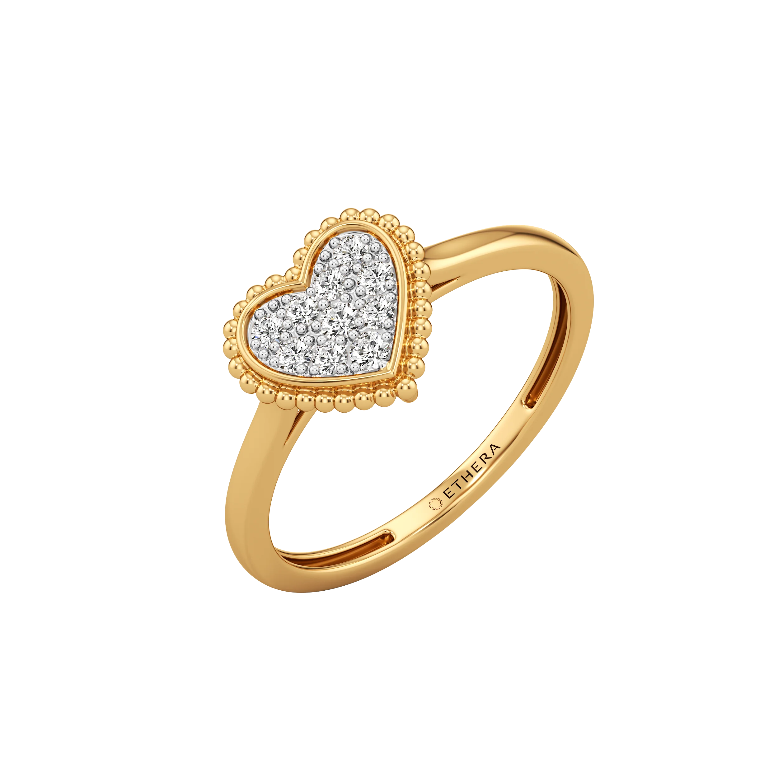 Beaded Bloom Heart Ring 0