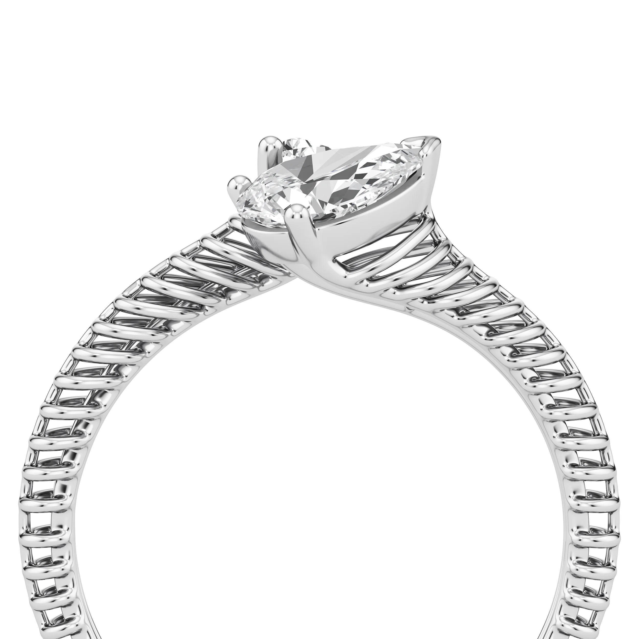 Twin Dew Pear Diamond Ring 10