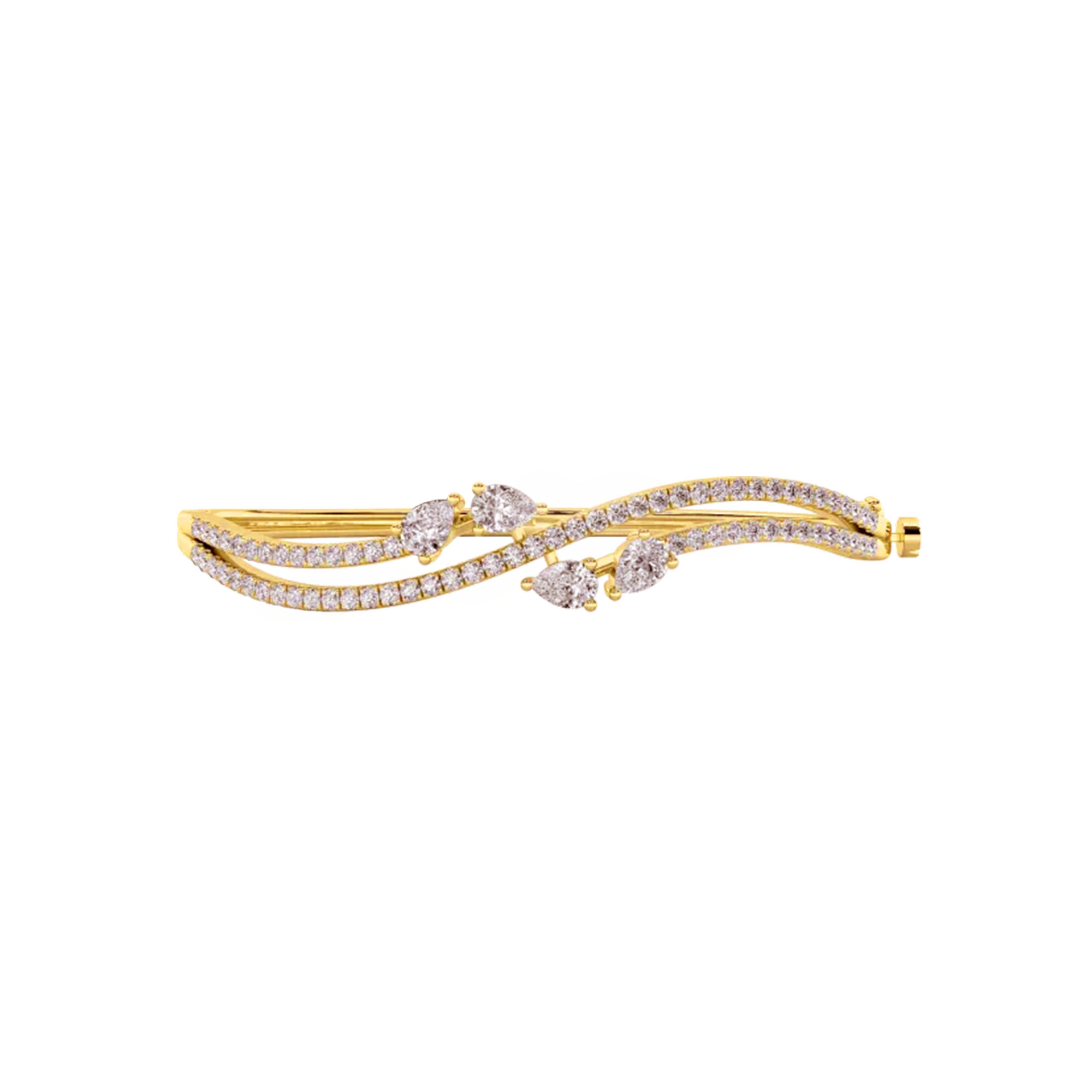 Graceful Pear Accent Oval Bangle 0