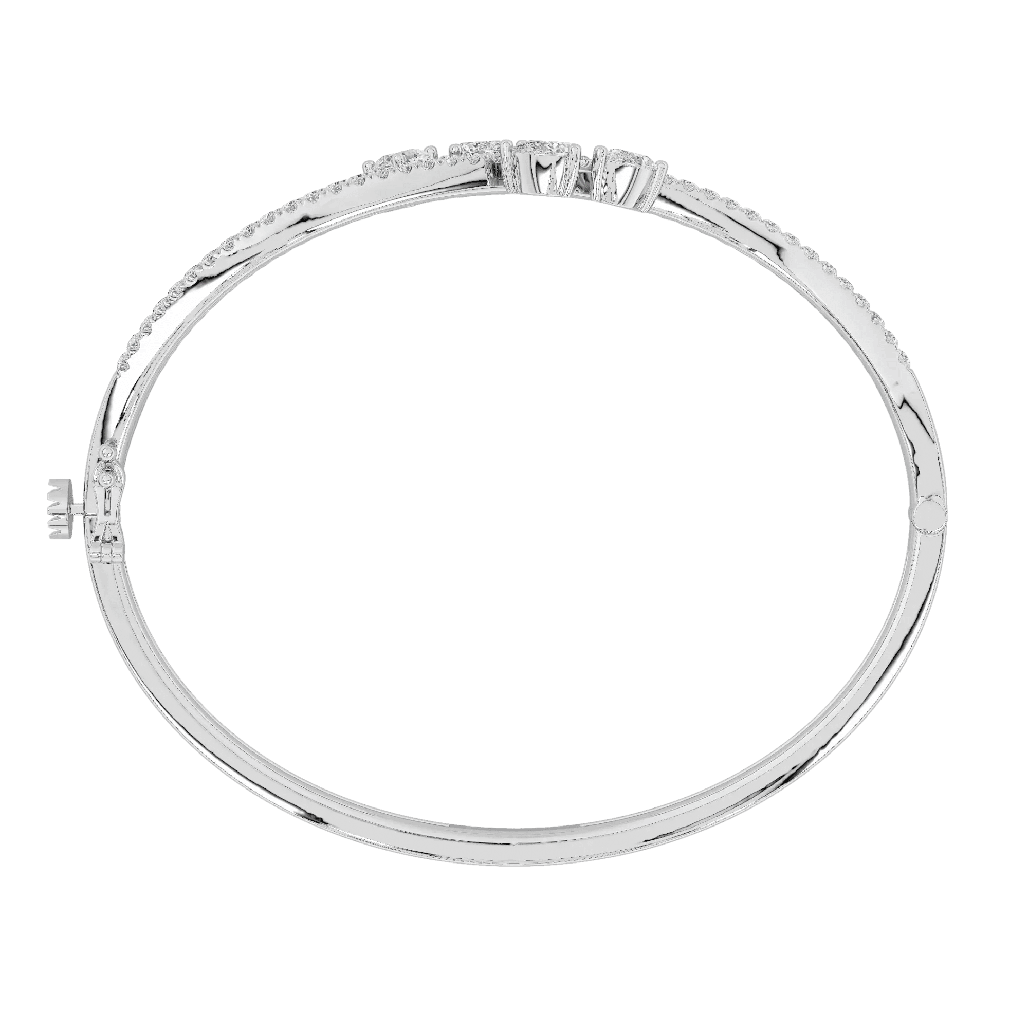 Graceful Pear Accent Oval Bangle 4